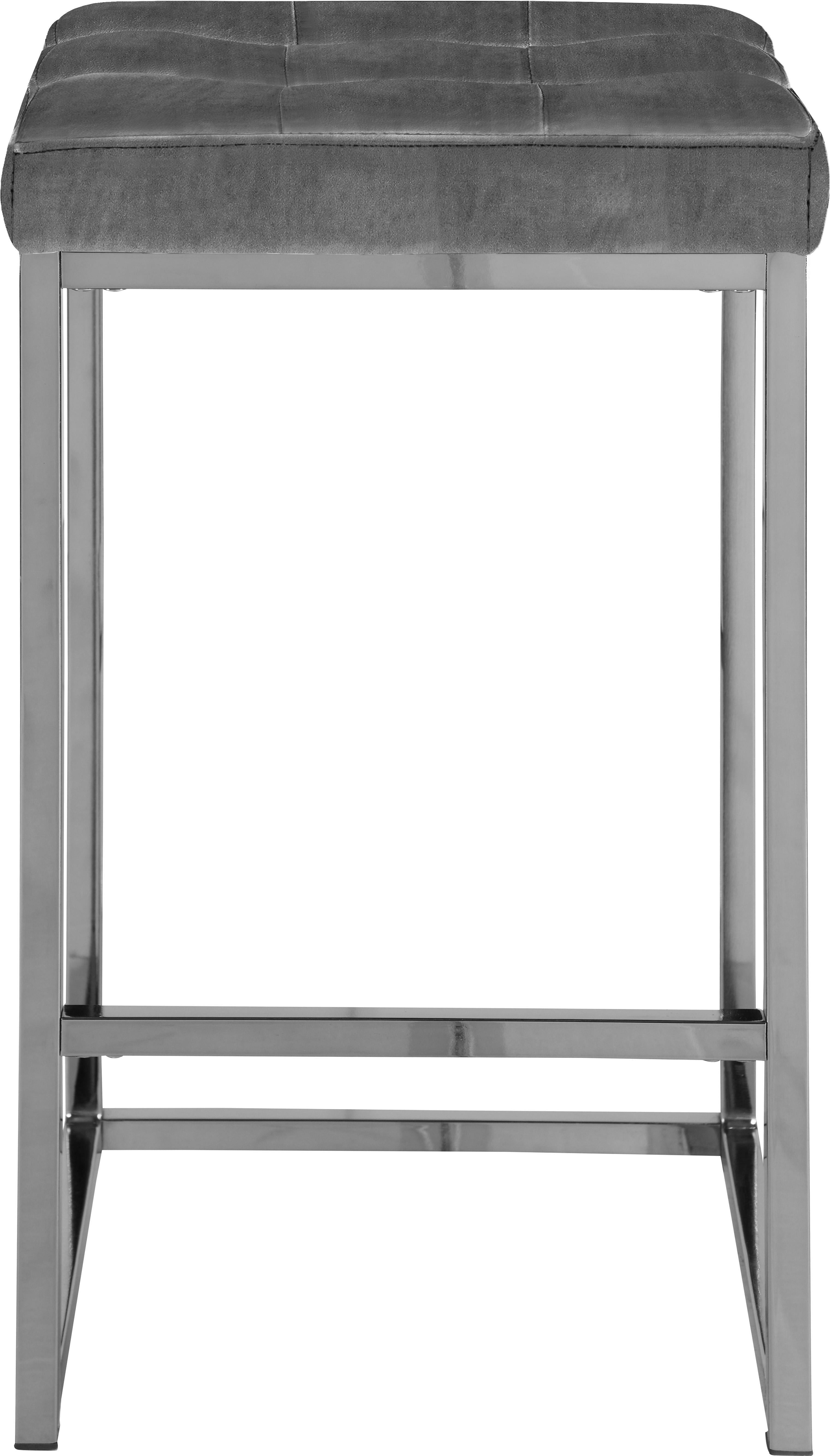 Nicola Grey Velvet Stool - Luxury Home Furniture (MI)