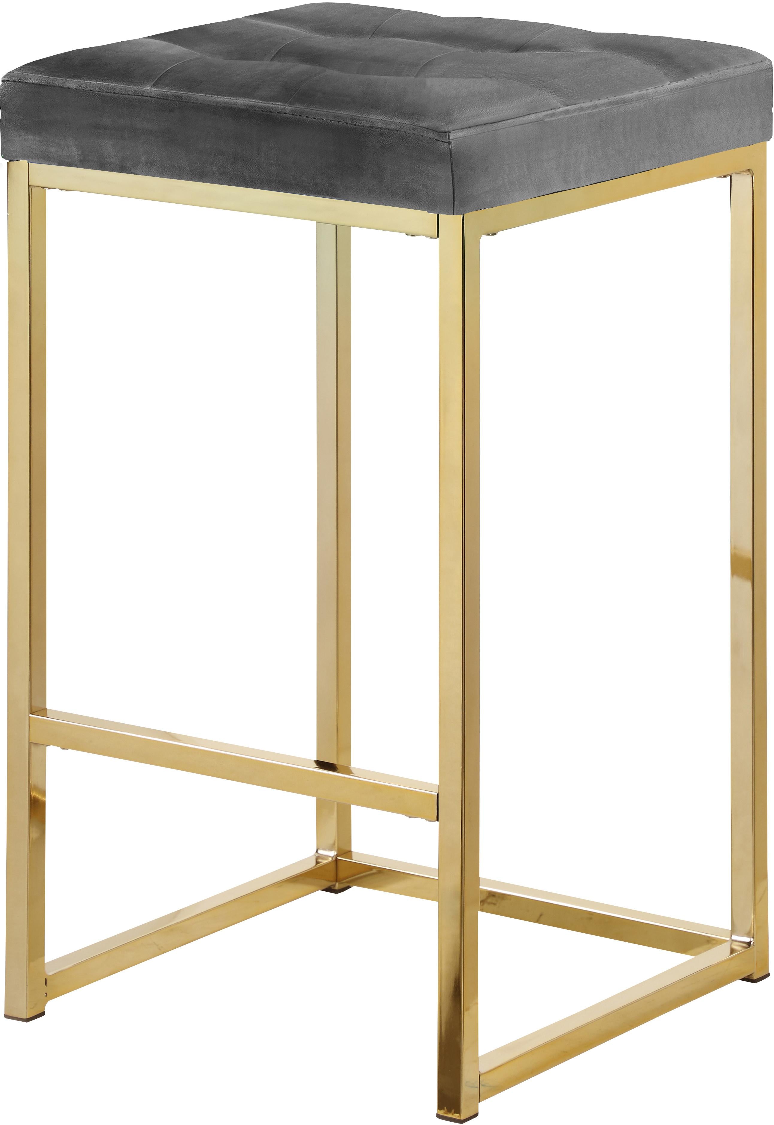 Nicola Grey Velvet Stool - Luxury Home Furniture (MI)