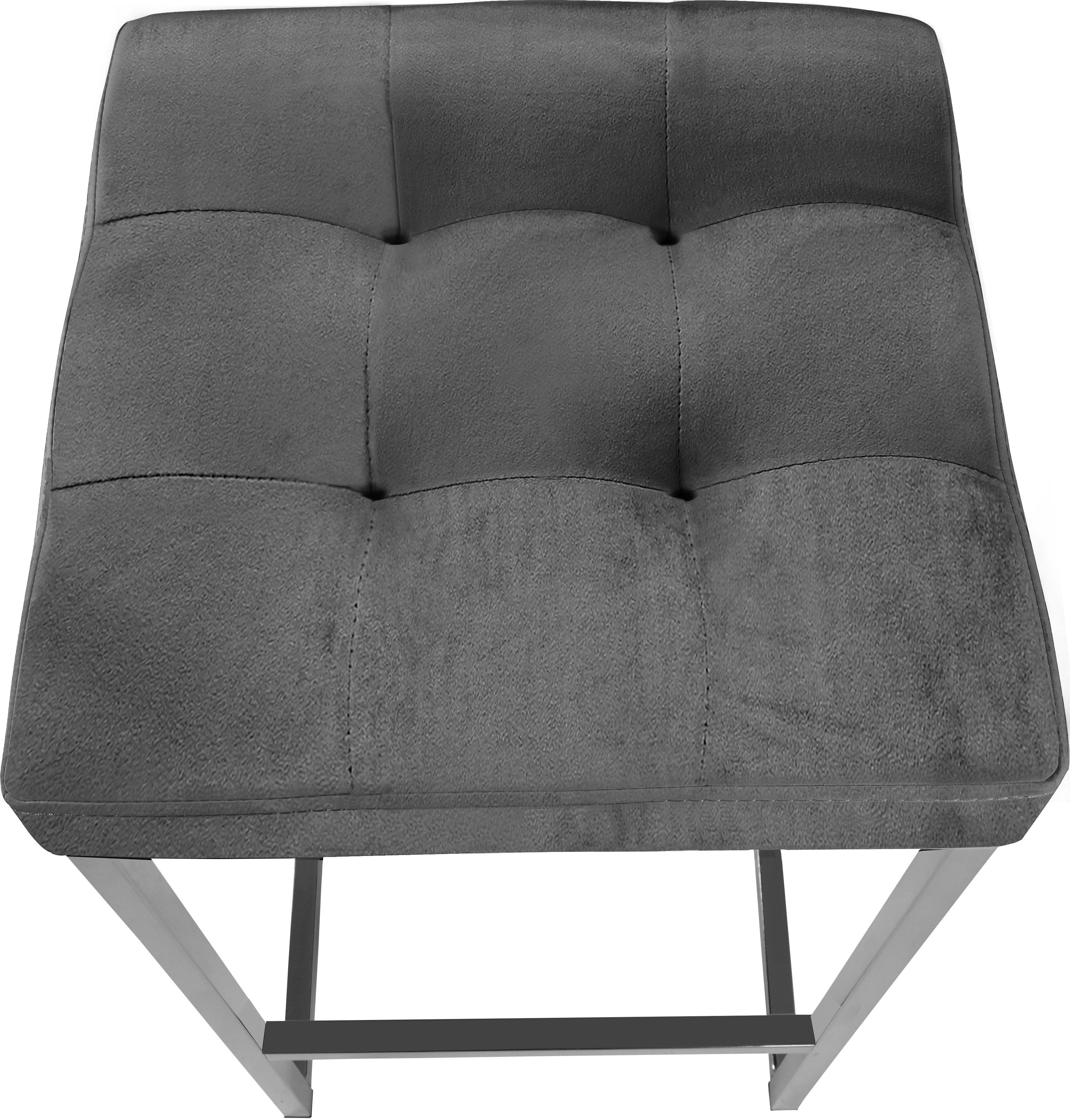 Nicola Grey Velvet Stool - Luxury Home Furniture (MI)