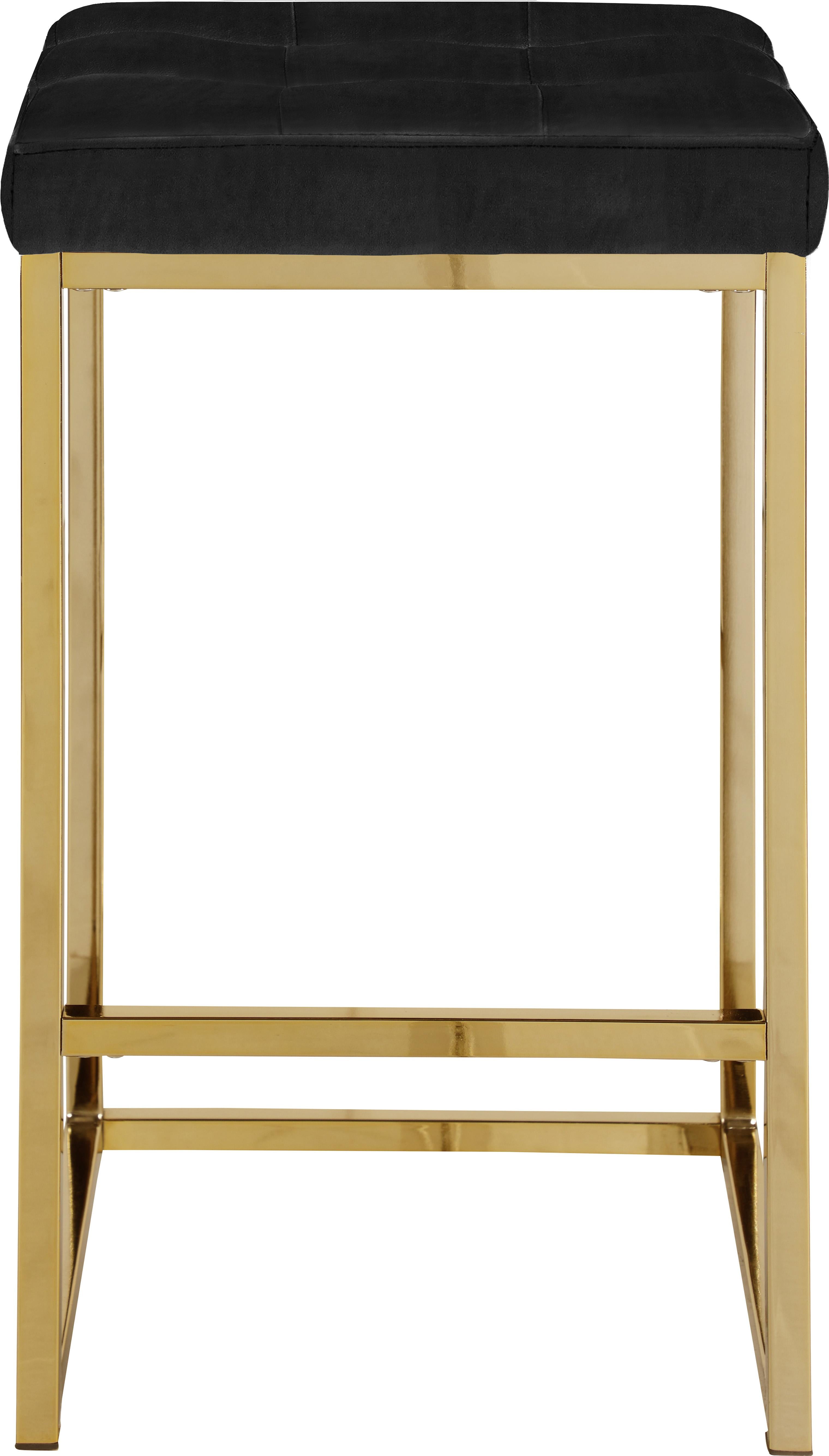 Nicola Black Velvet Stool - Luxury Home Furniture (MI)