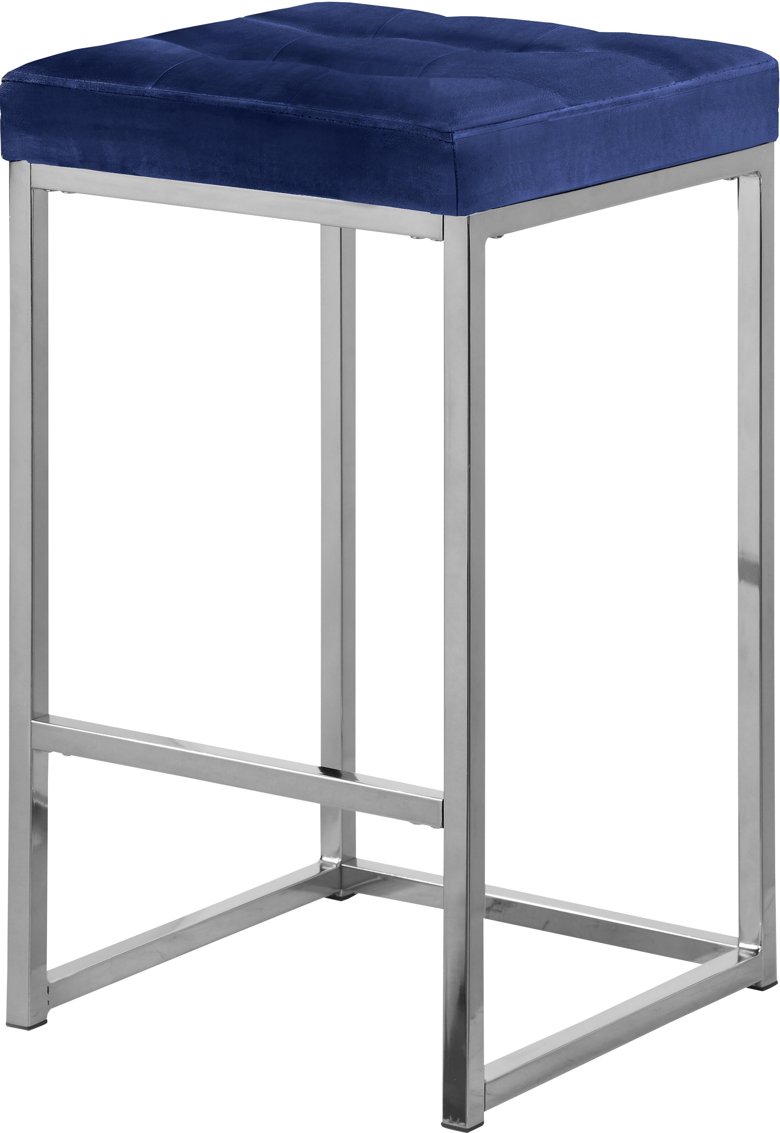 Nicola Navy Velvet Stool - Luxury Home Furniture (MI)
