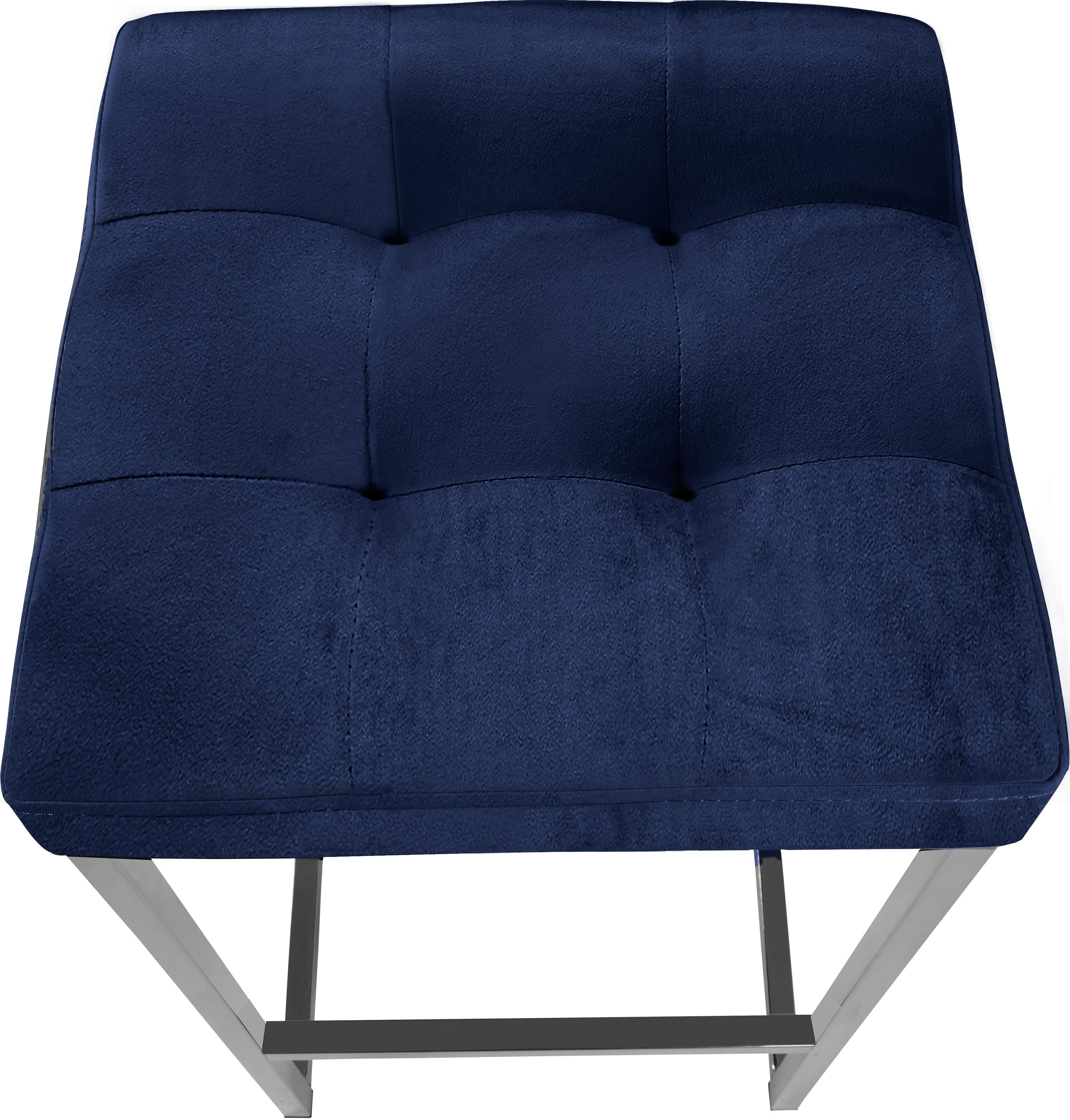 Nicola Navy Velvet Stool - Luxury Home Furniture (MI)