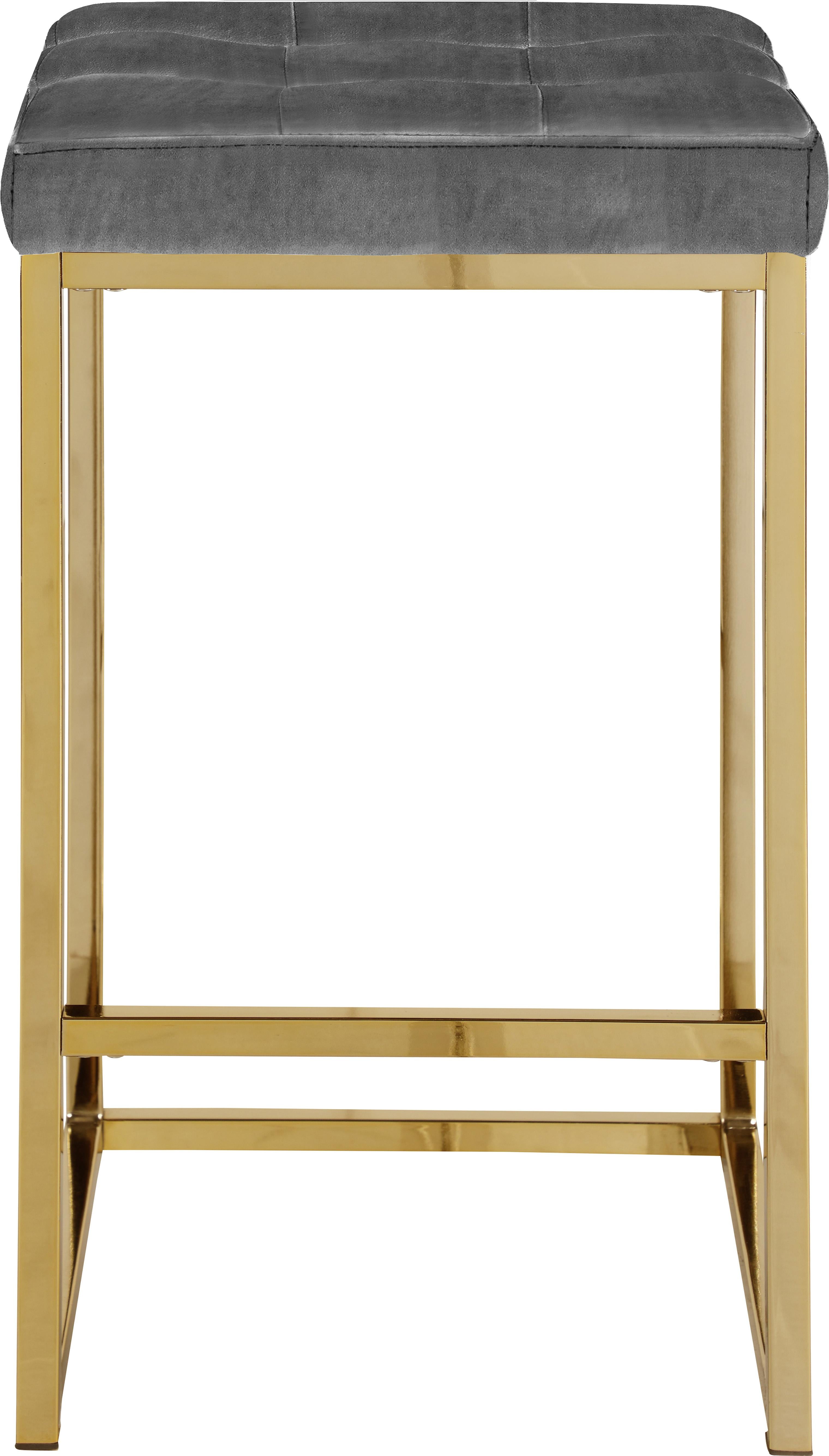 Nicola Grey Velvet Stool - Luxury Home Furniture (MI)