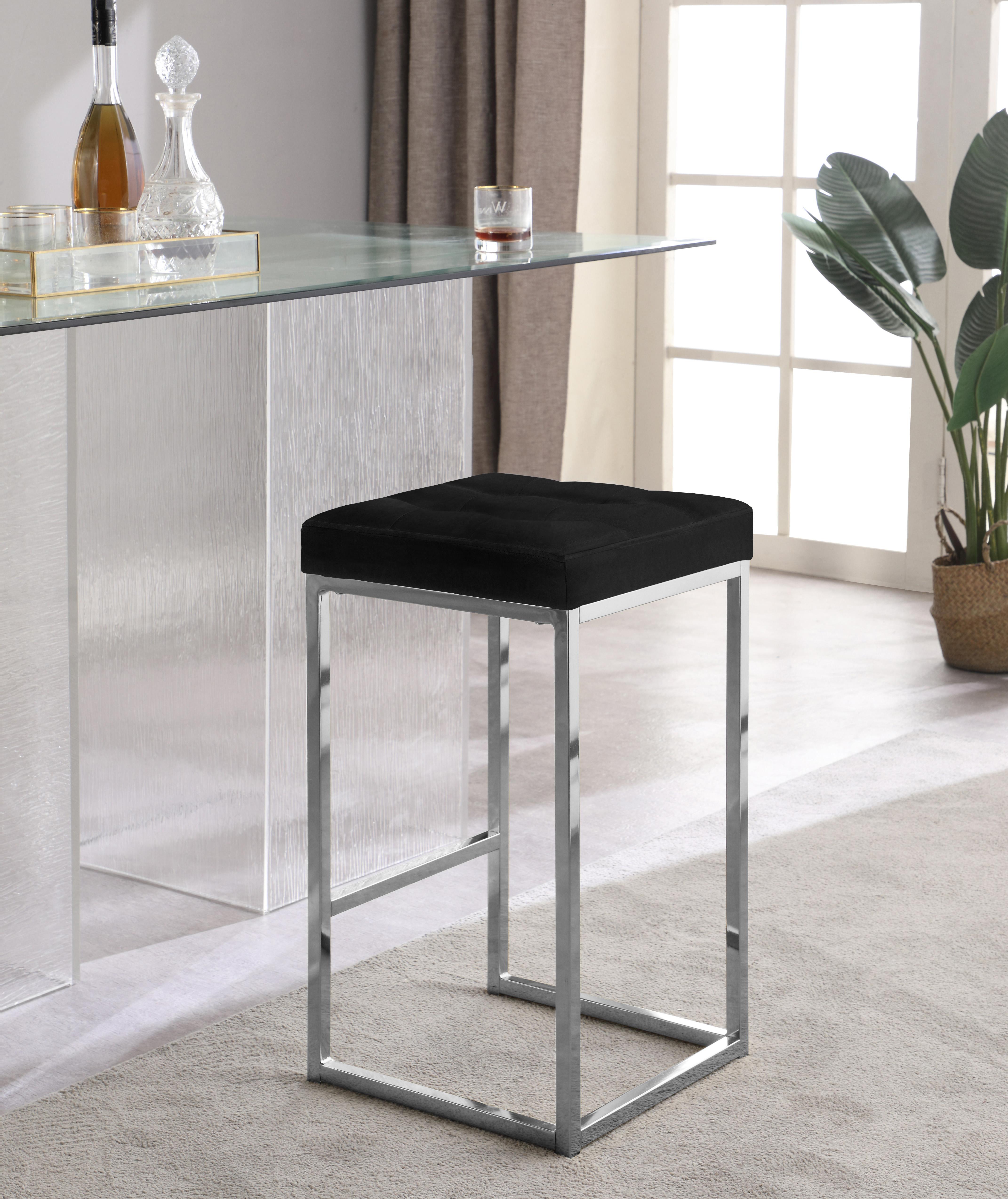 Nicola Black Velvet Stool - Luxury Home Furniture (MI)