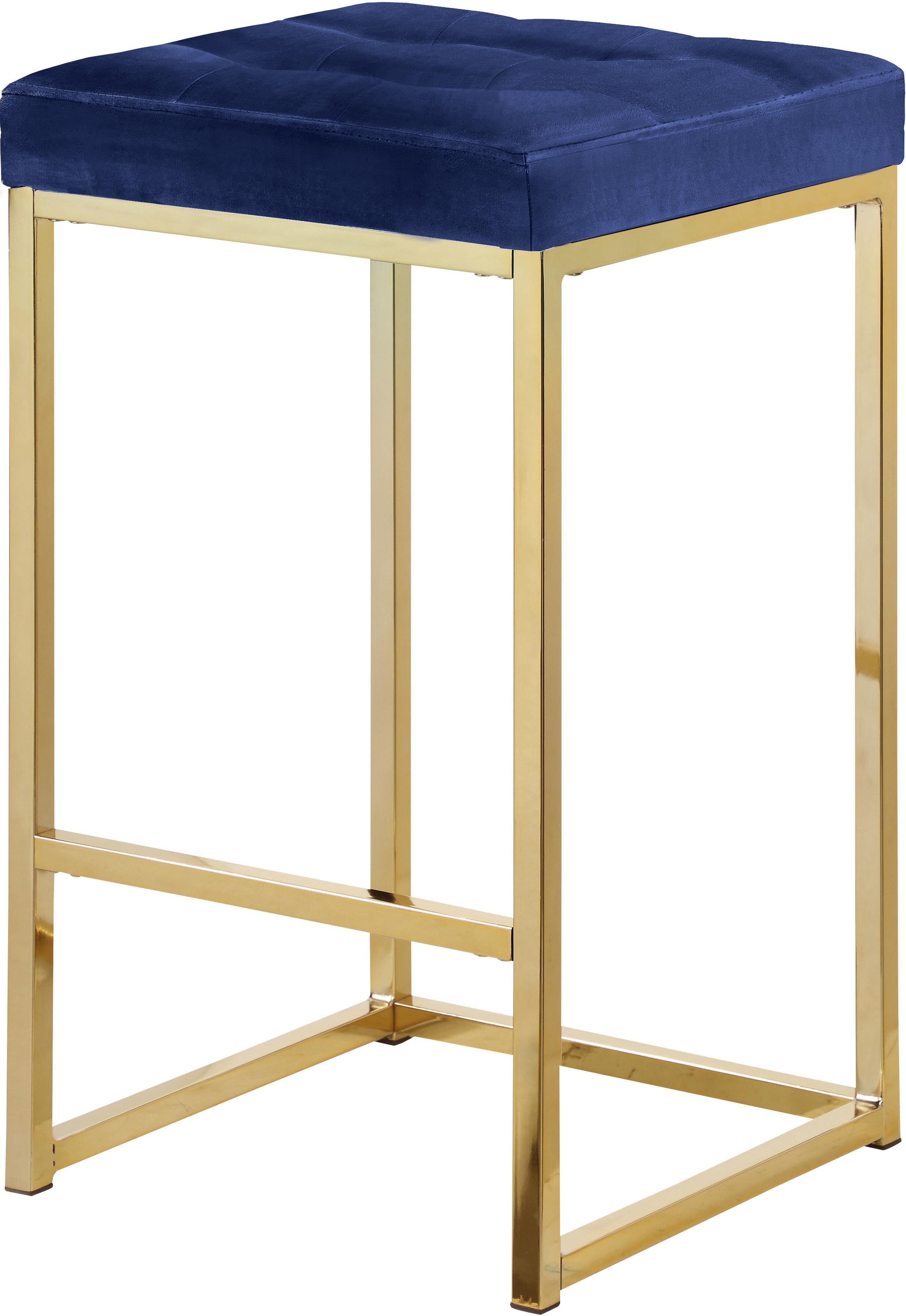 Nicola Navy Velvet Stool - Luxury Home Furniture (MI)