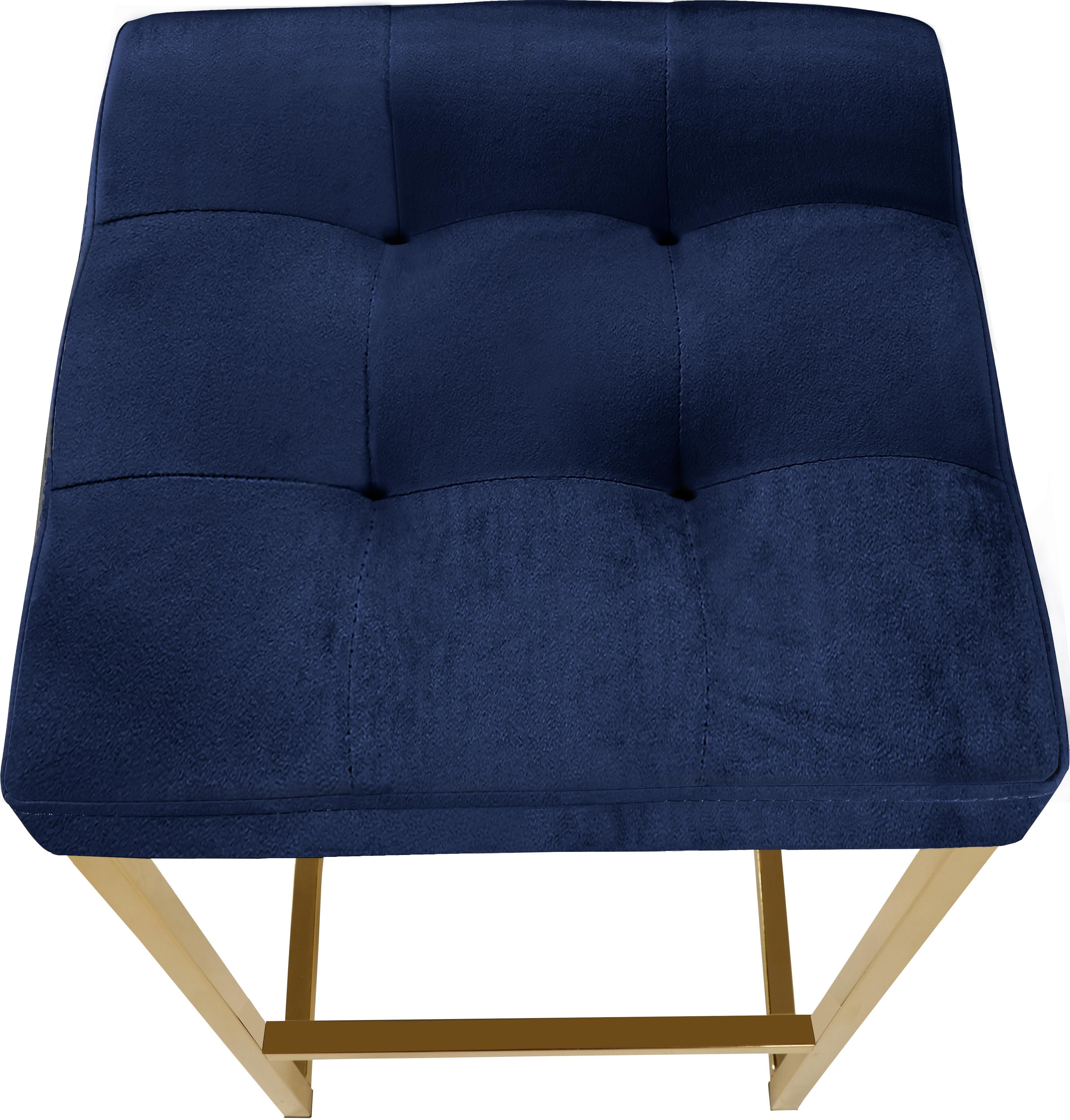 Nicola Navy Velvet Stool - Luxury Home Furniture (MI)