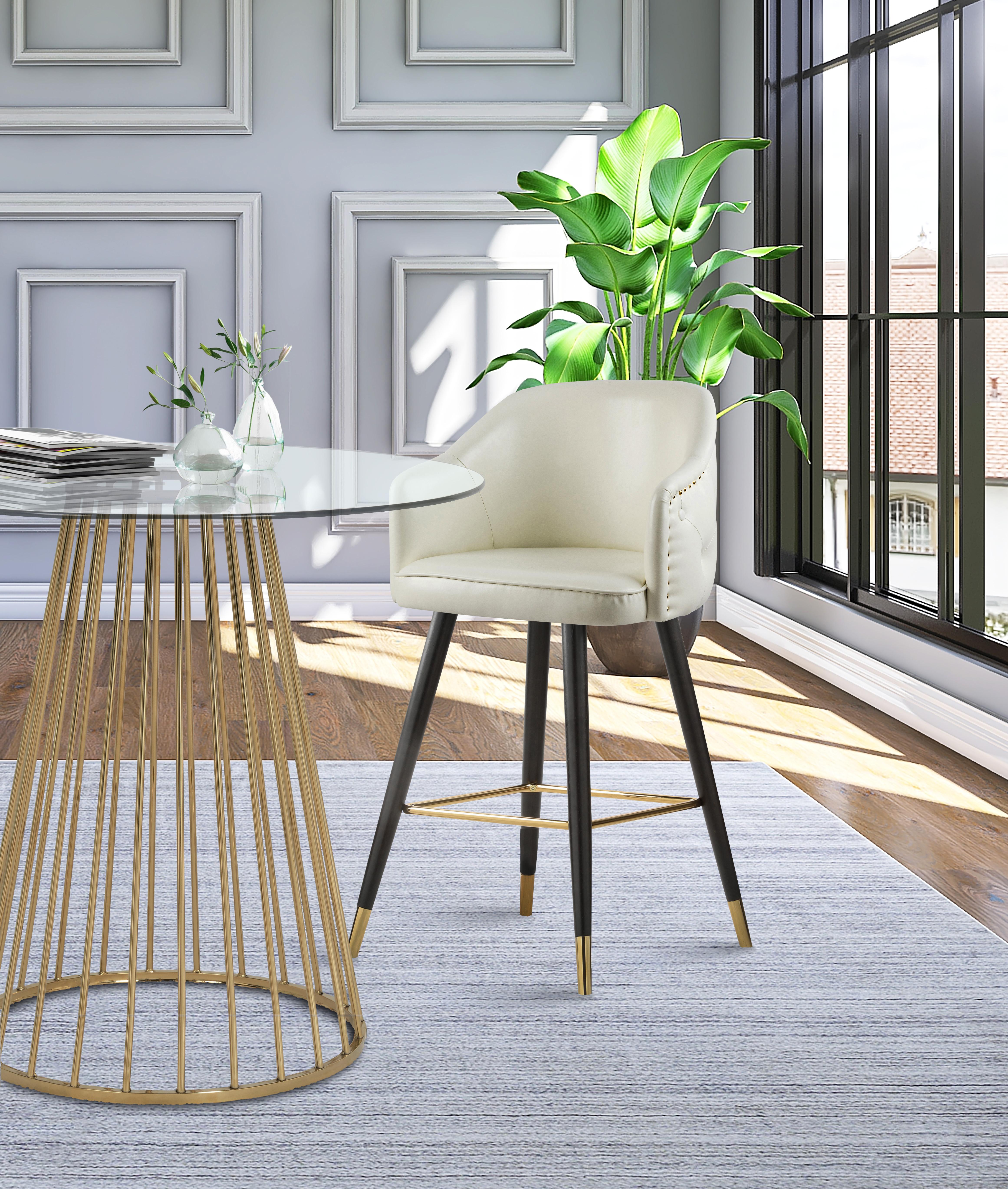 Barbosa White Faux Leather Counter/Bar Stool - Luxury Home Furniture (MI)