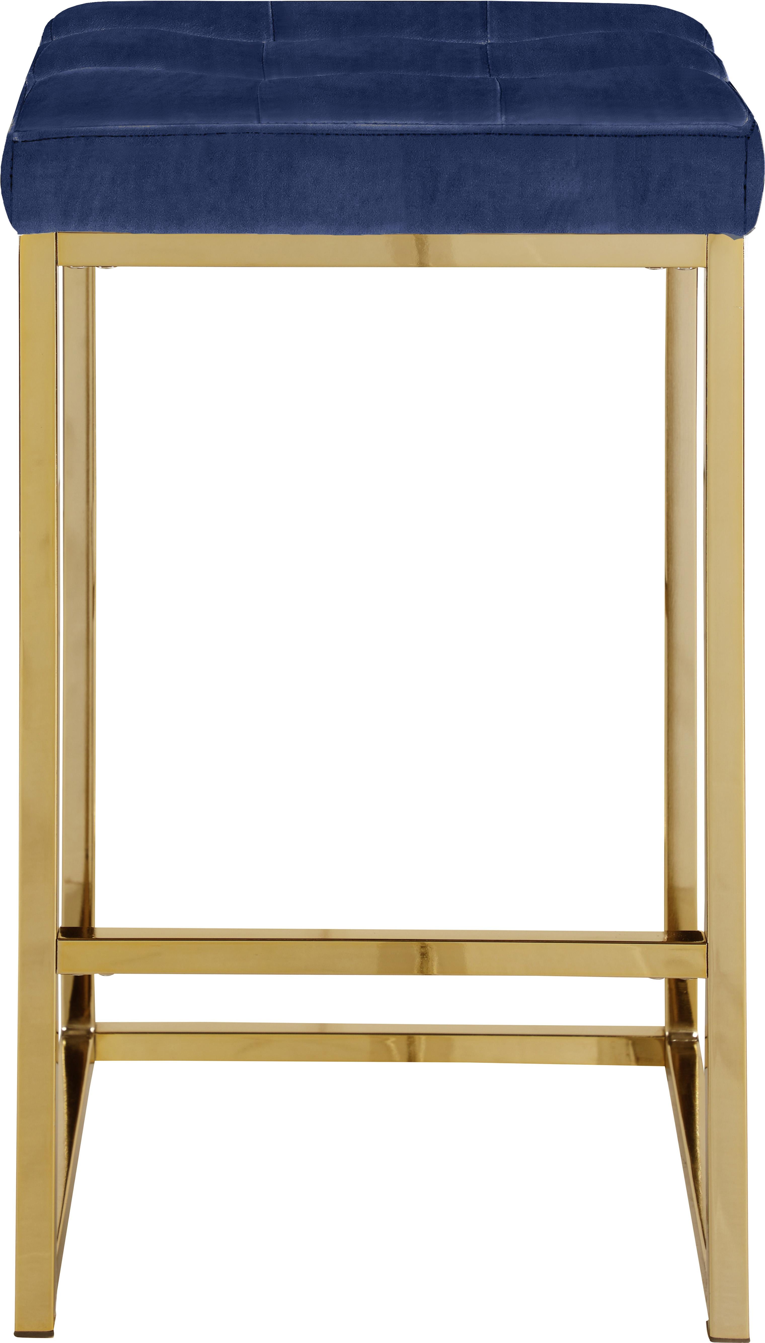 Nicola Navy Velvet Stool - Luxury Home Furniture (MI)