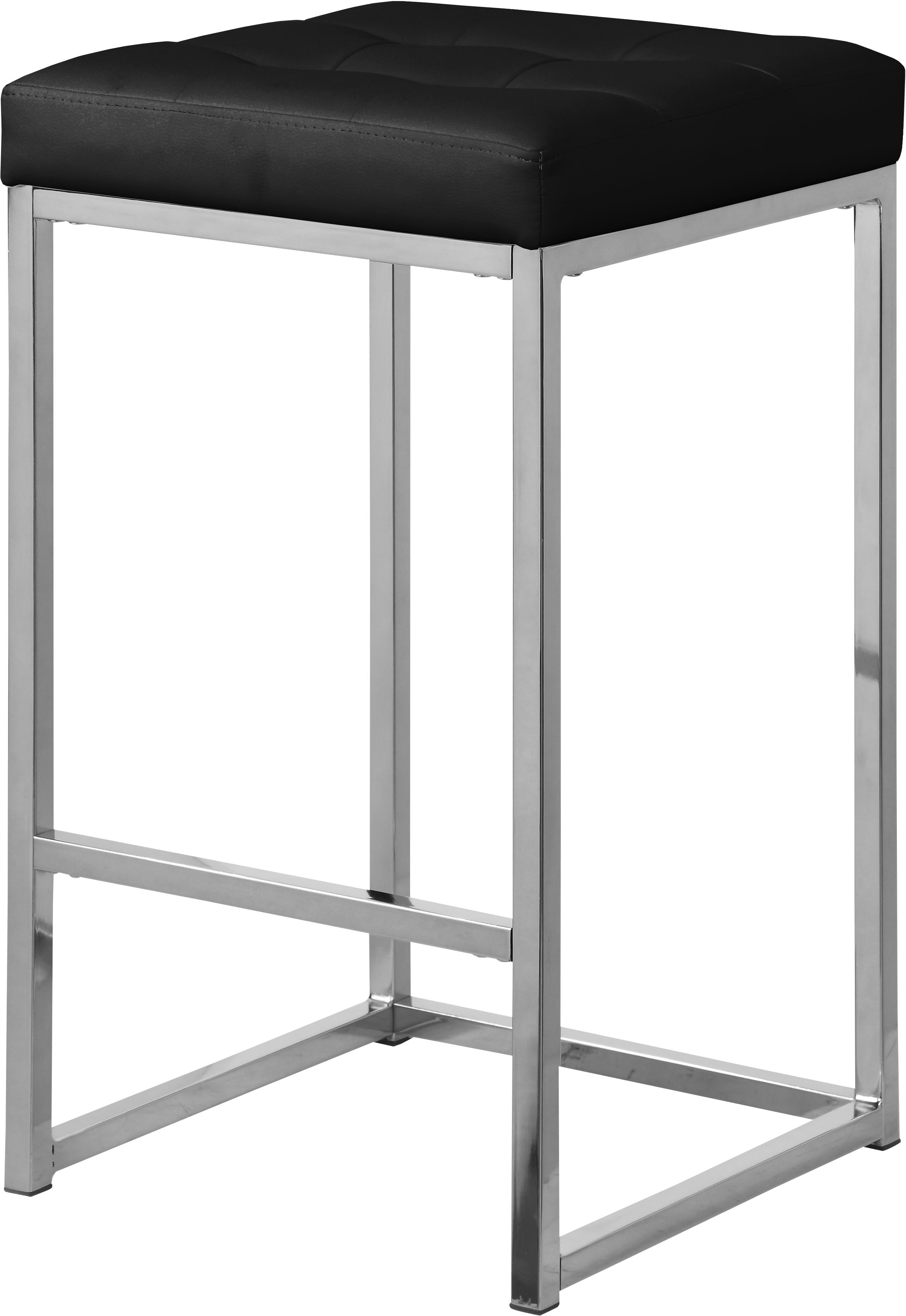 Nicola Black Faux Leather Stool - Luxury Home Furniture (MI)
