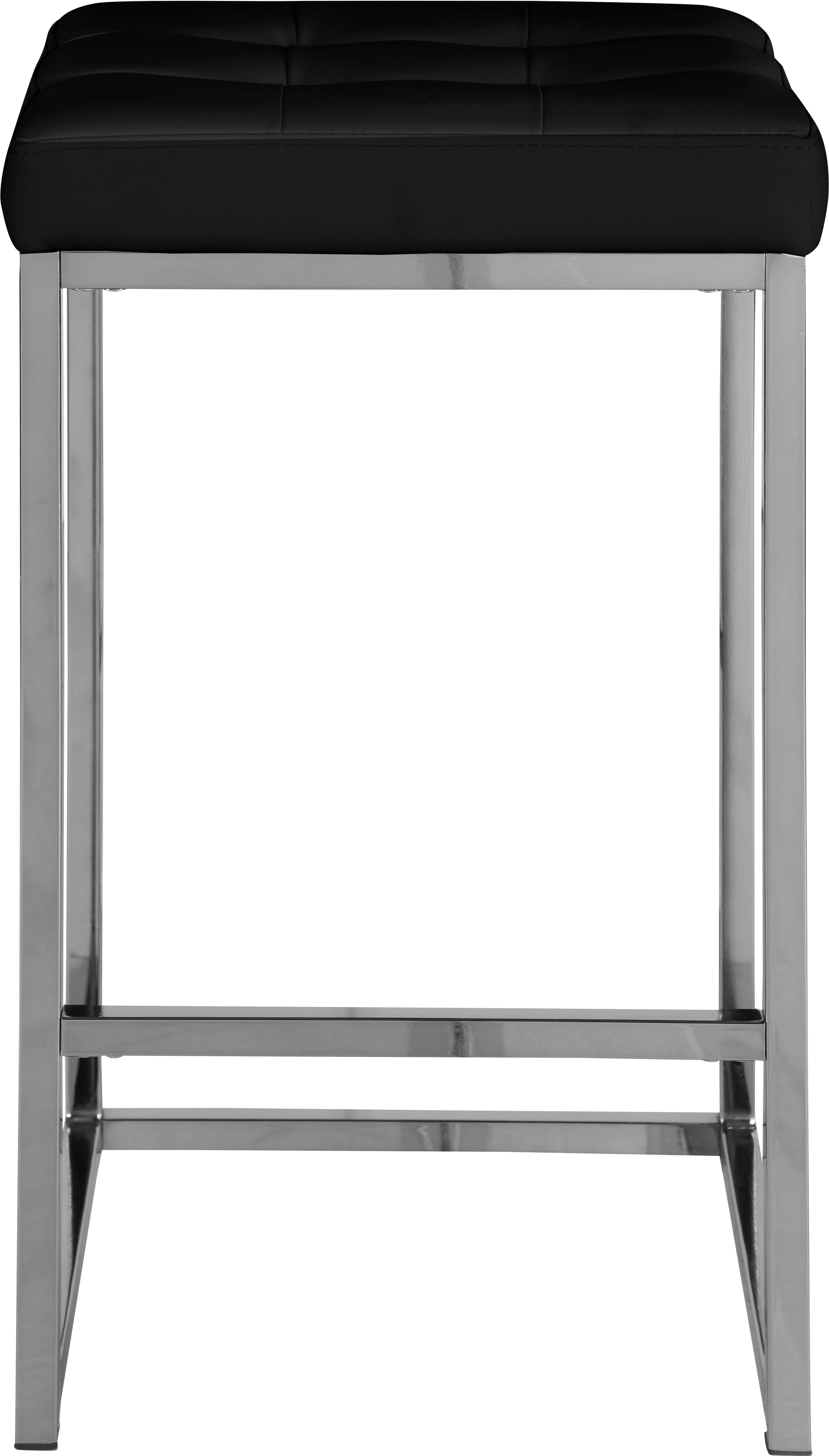 Nicola Black Faux Leather Stool - Luxury Home Furniture (MI)