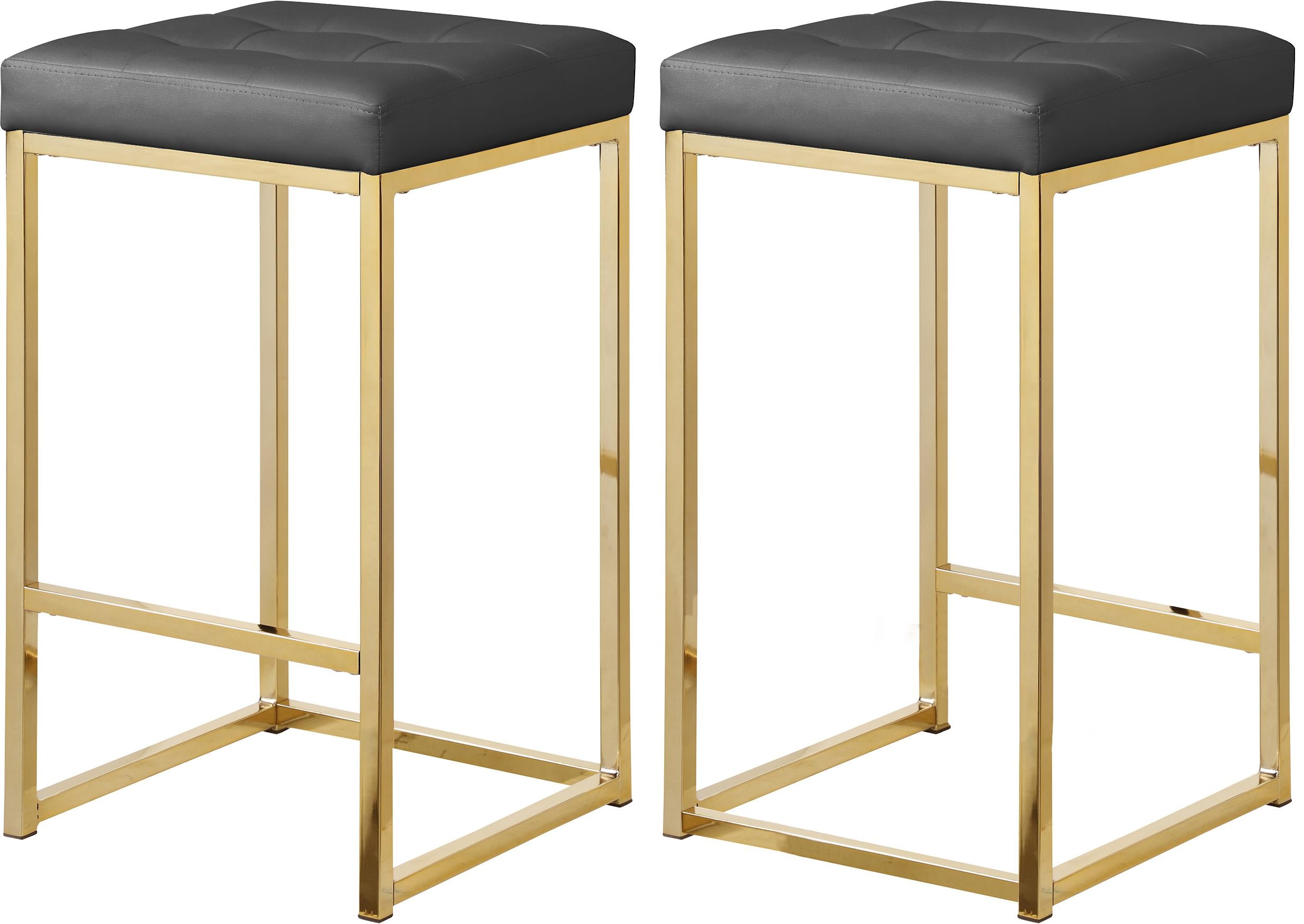 Nicola Grey Faux Leather Stool - Luxury Home Furniture (MI)