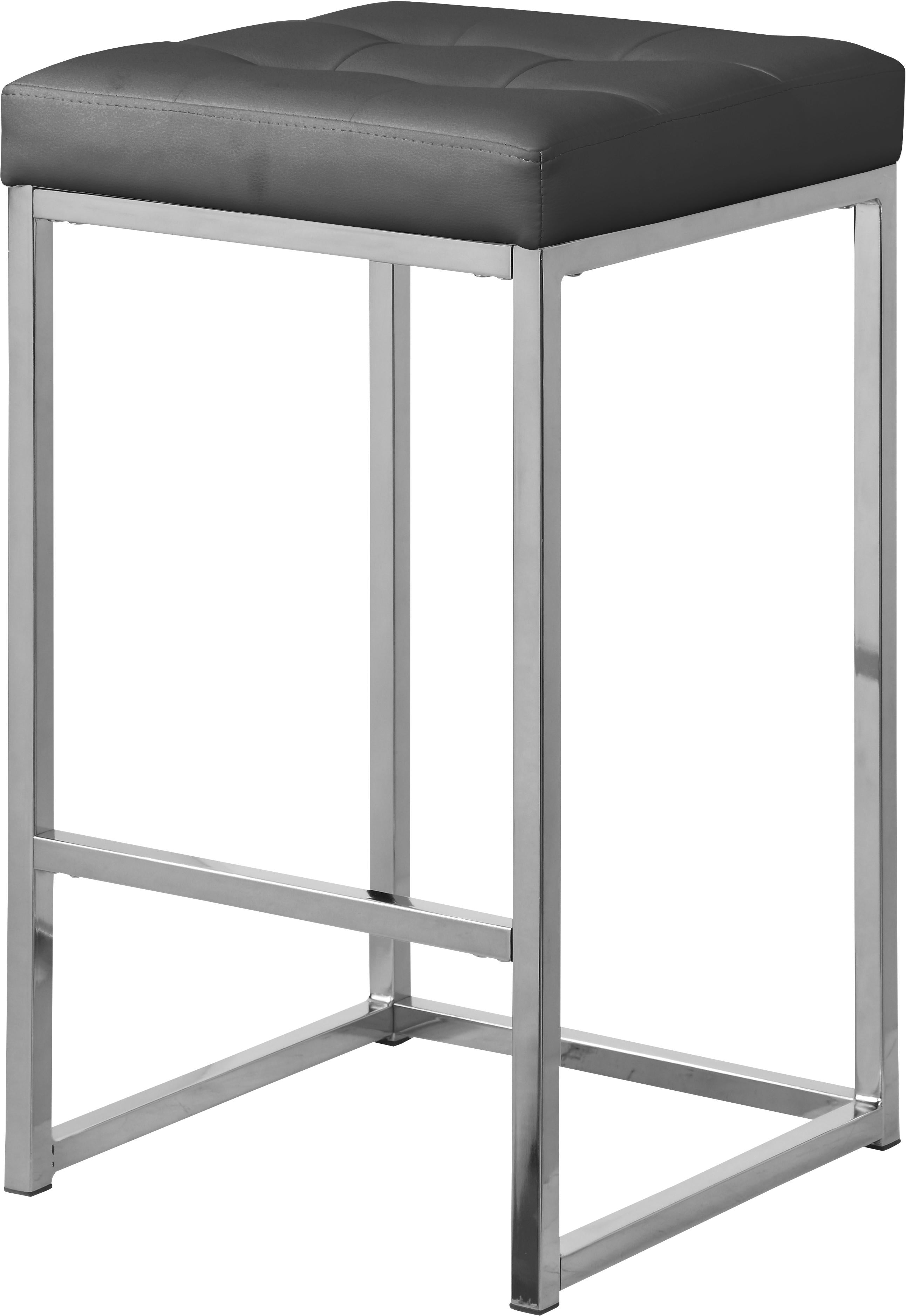 Nicola Grey Faux Leather Stool - Luxury Home Furniture (MI)