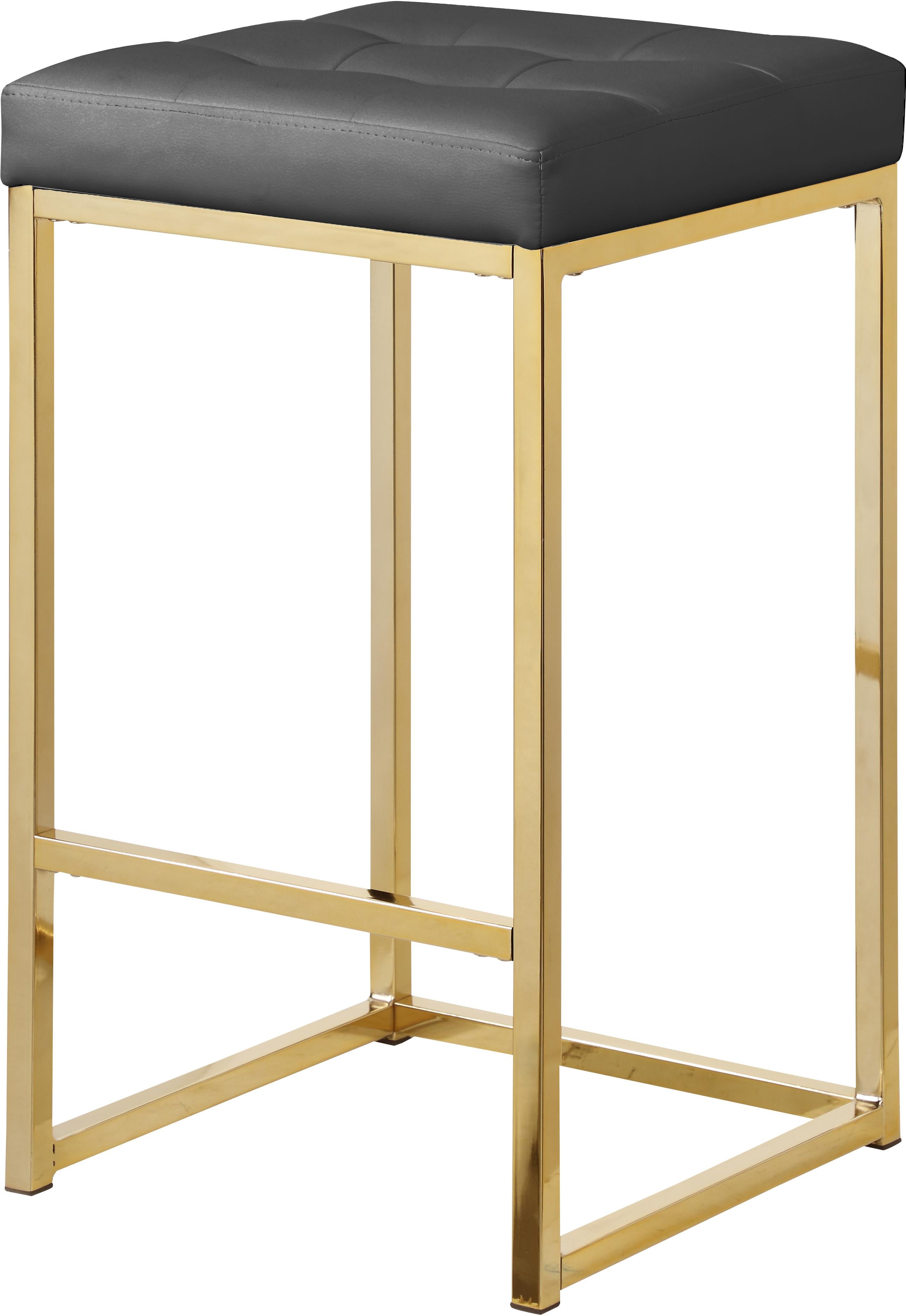 Nicola Grey Faux Leather Stool - Luxury Home Furniture (MI)