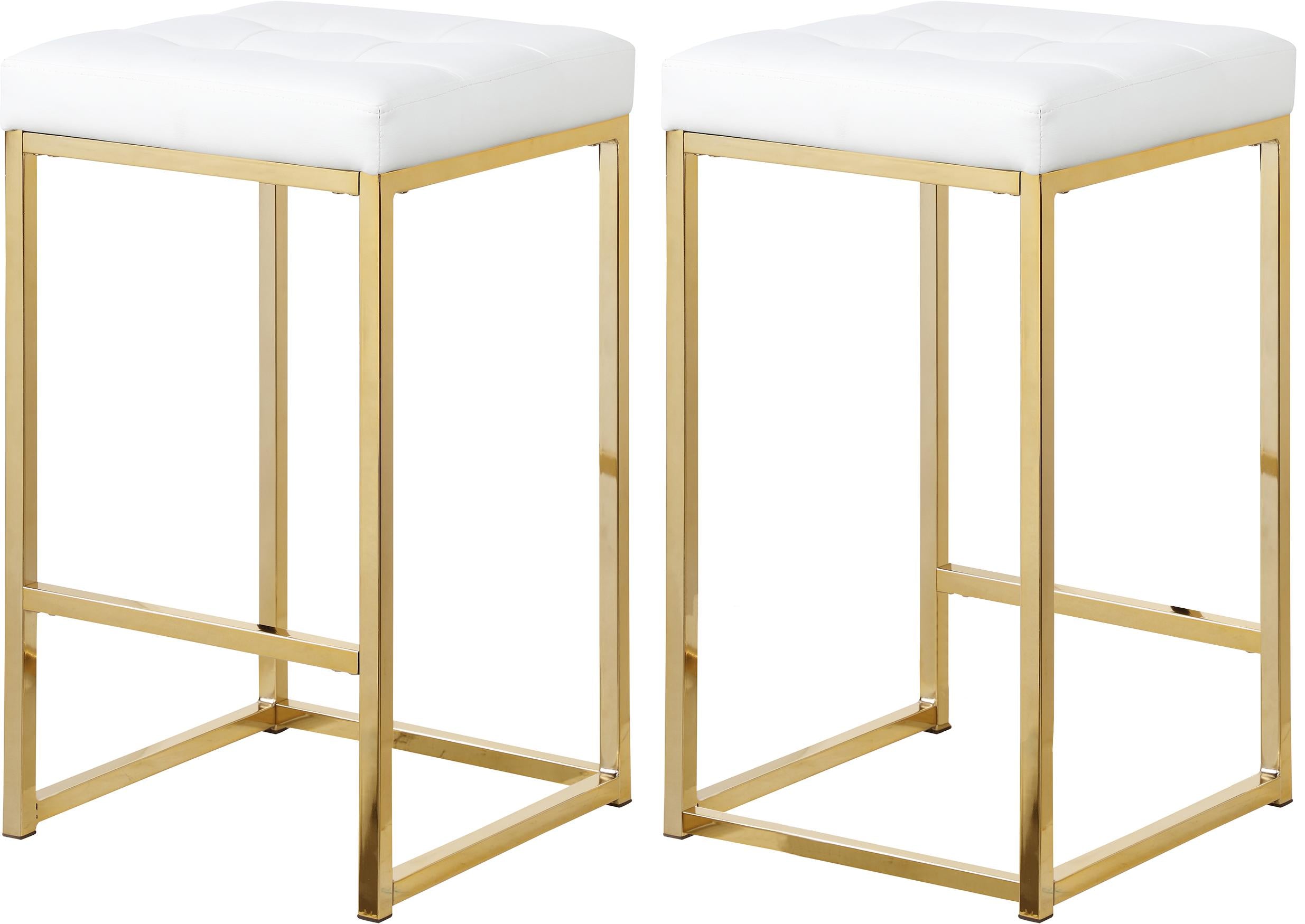Nicola White Faux Leather Stool - Luxury Home Furniture (MI)