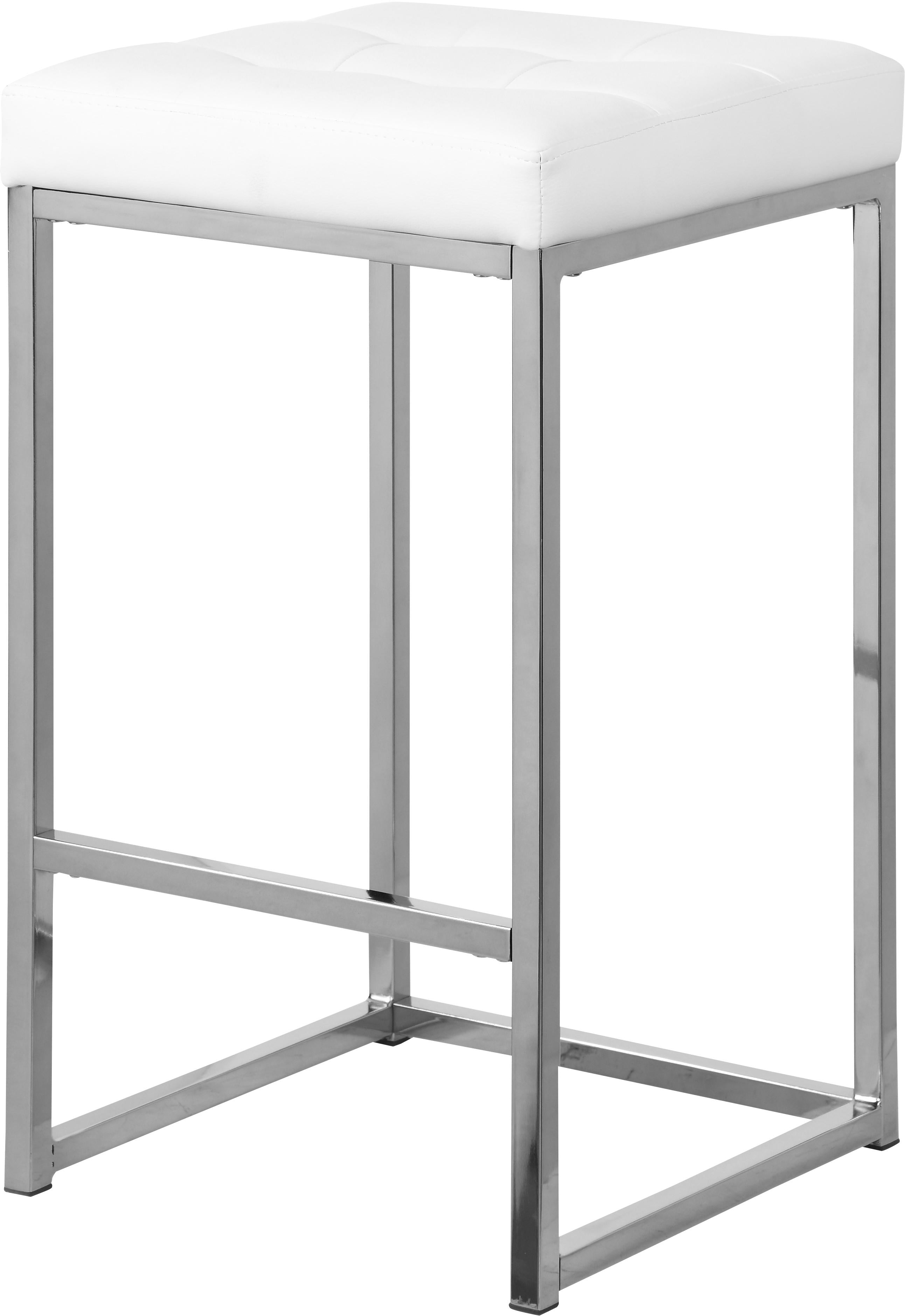 Nicola White Faux Leather Stool - Luxury Home Furniture (MI)