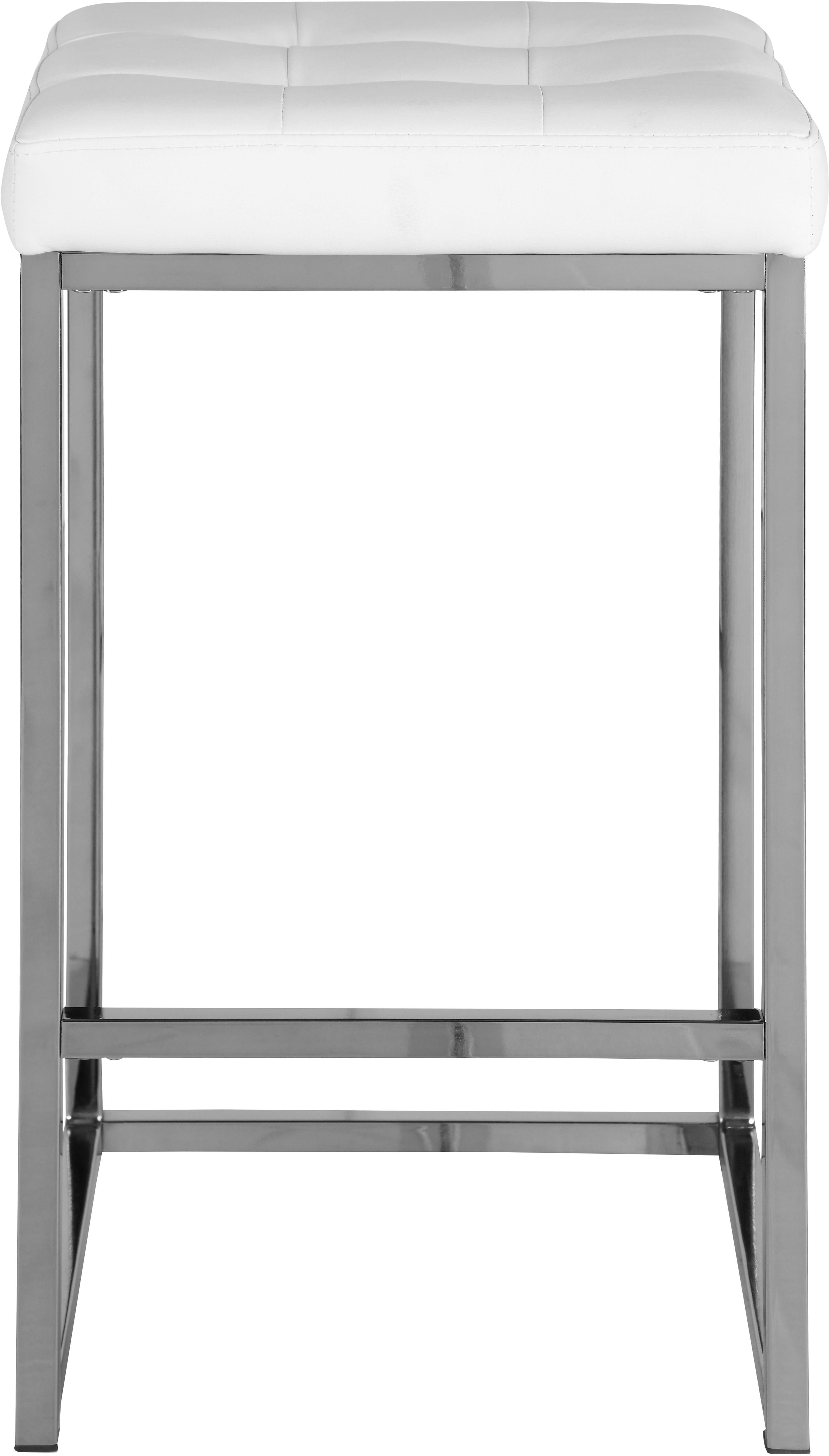 Nicola White Faux Leather Stool - Luxury Home Furniture (MI)
