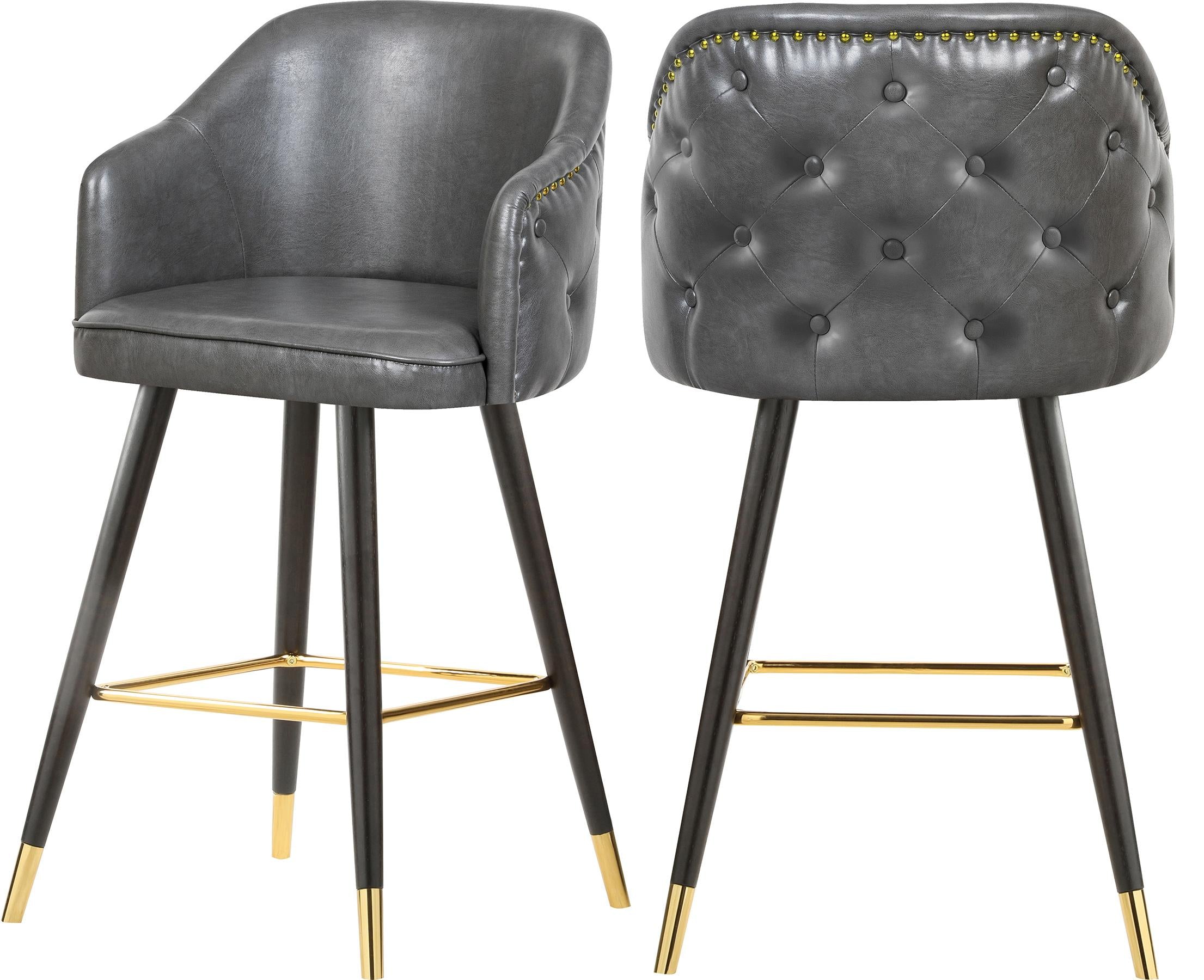 Barbosa Grey Faux Leather Counter/Bar Stool - Luxury Home Furniture (MI)