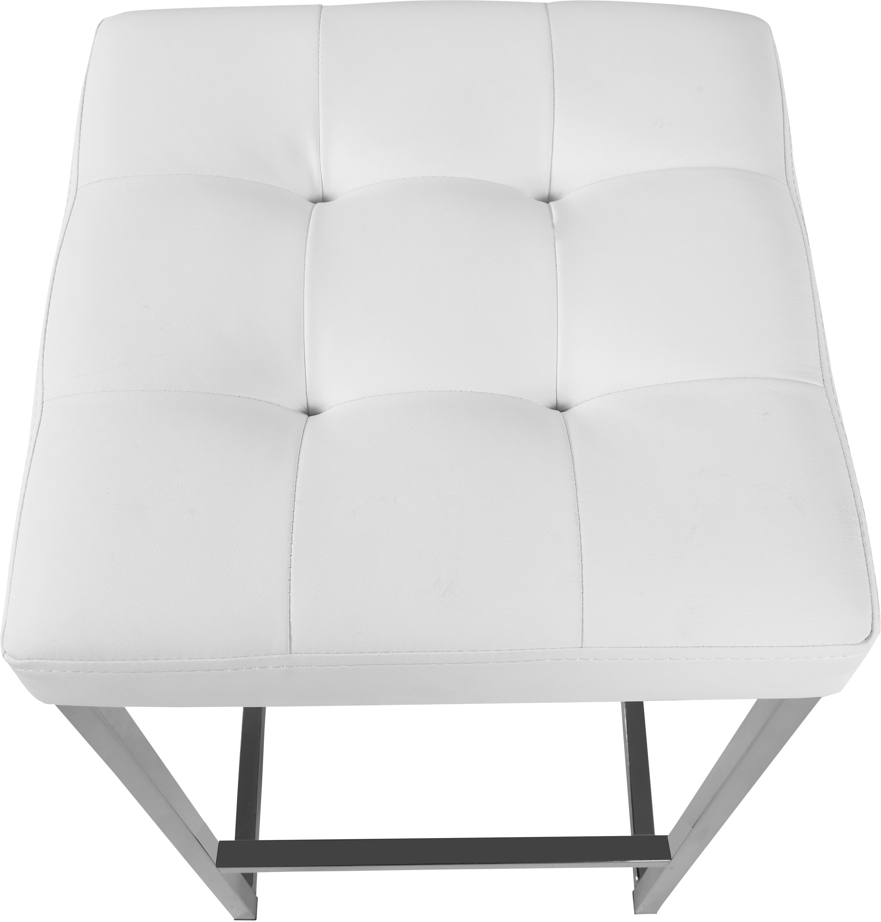 Nicola White Faux Leather Stool - Luxury Home Furniture (MI)