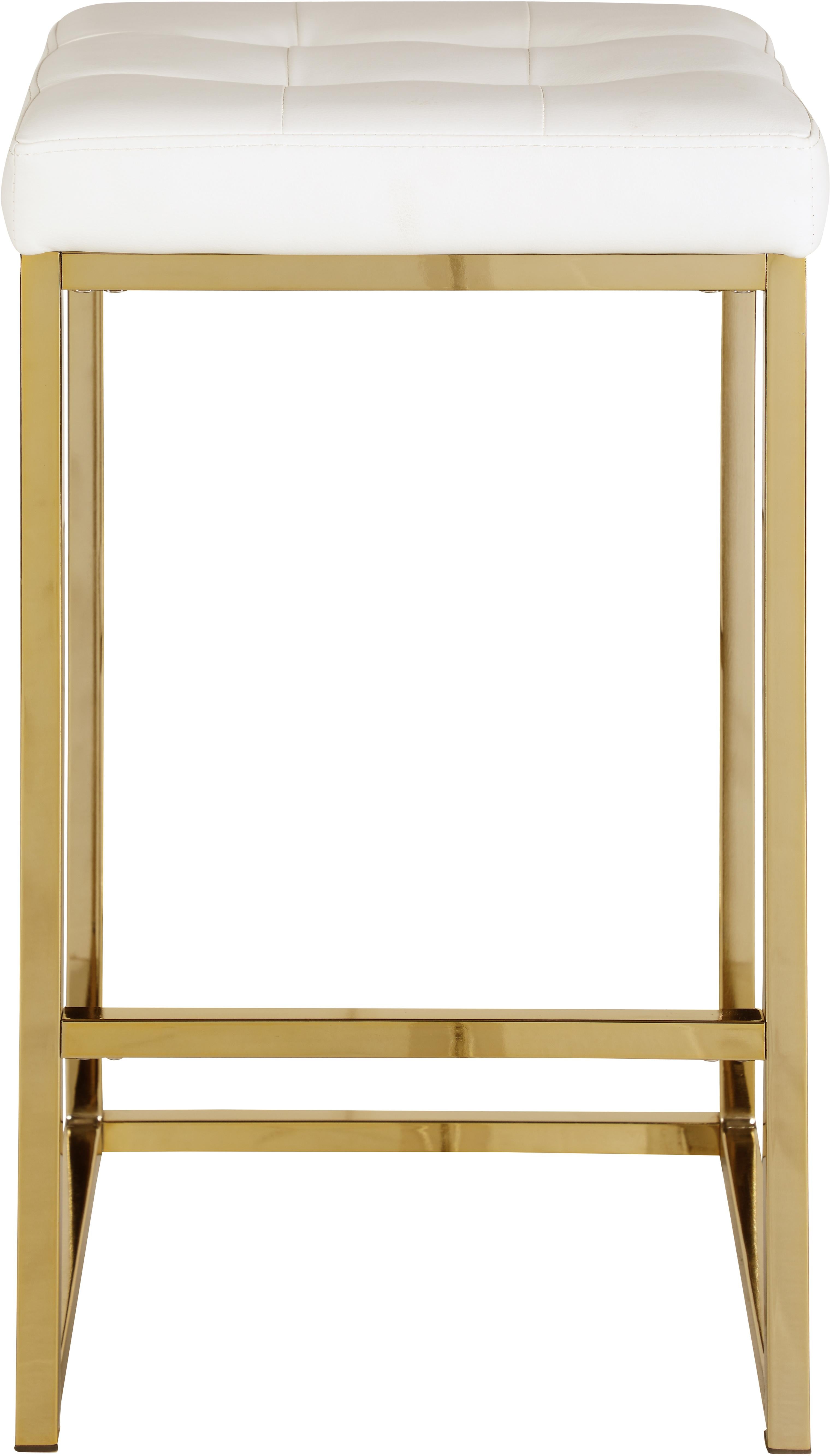 Nicola White Faux Leather Stool - Luxury Home Furniture (MI)