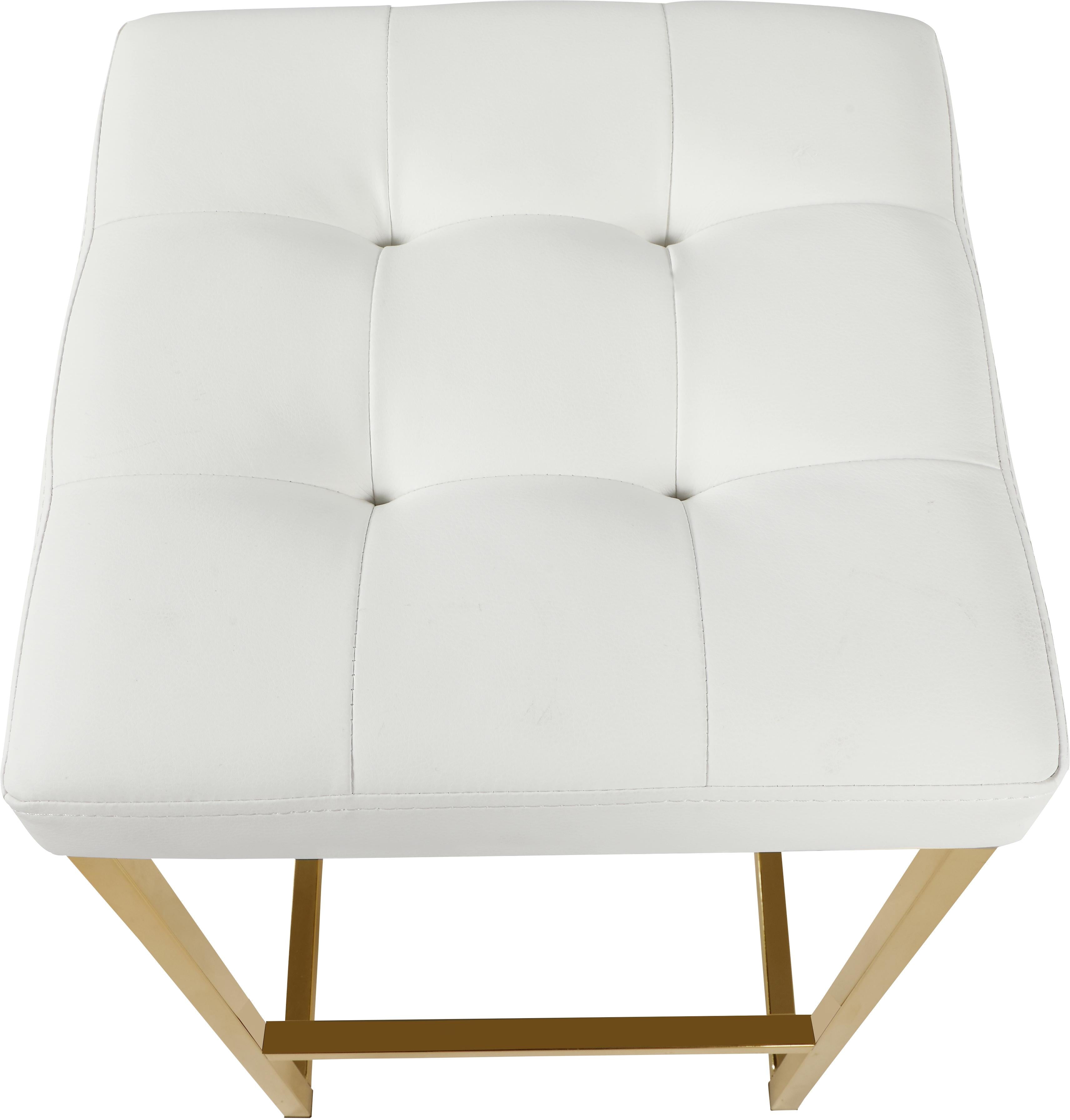 Nicola White Faux Leather Stool - Luxury Home Furniture (MI)