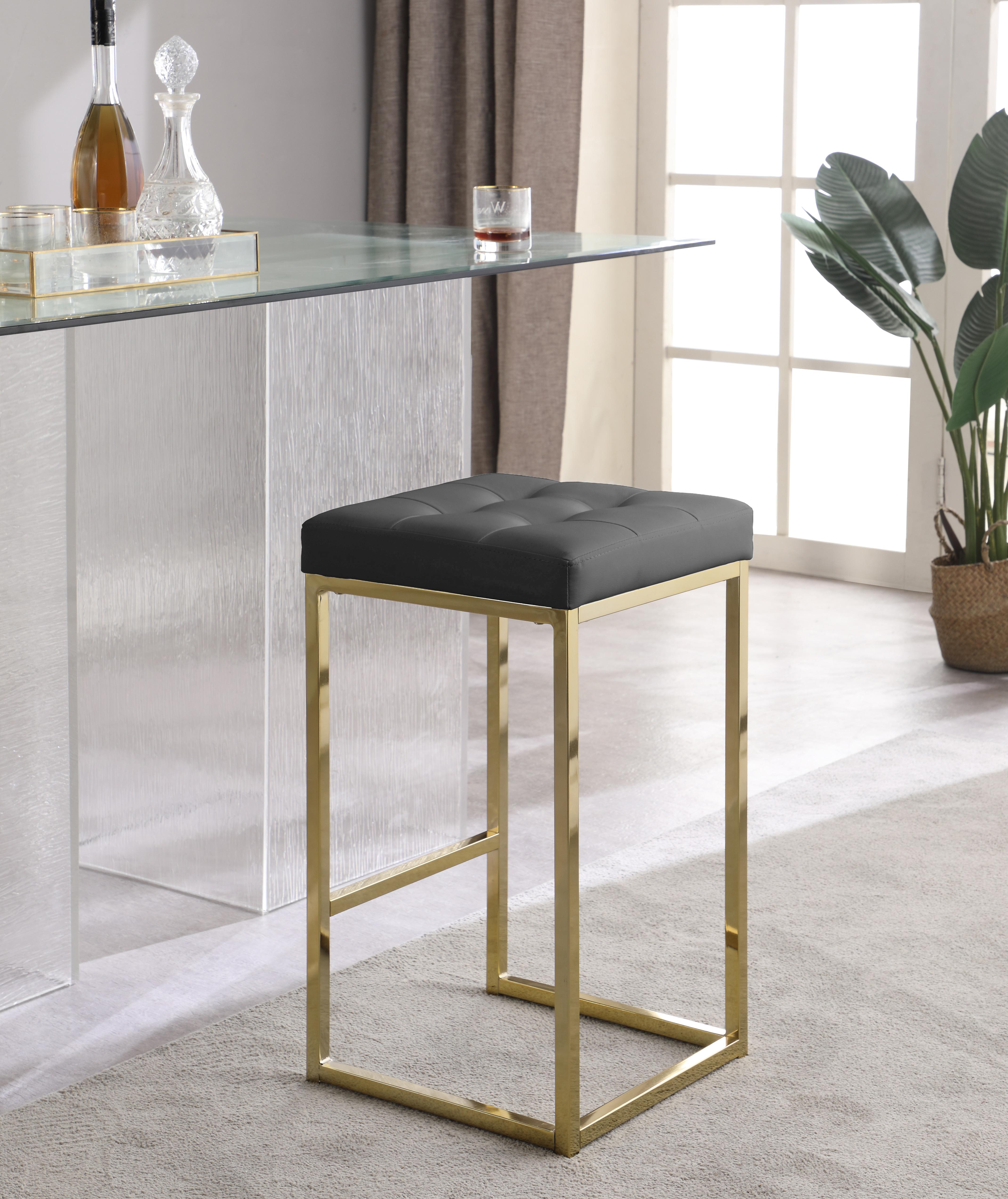 Nicola Grey Faux Leather Stool - Luxury Home Furniture (MI)