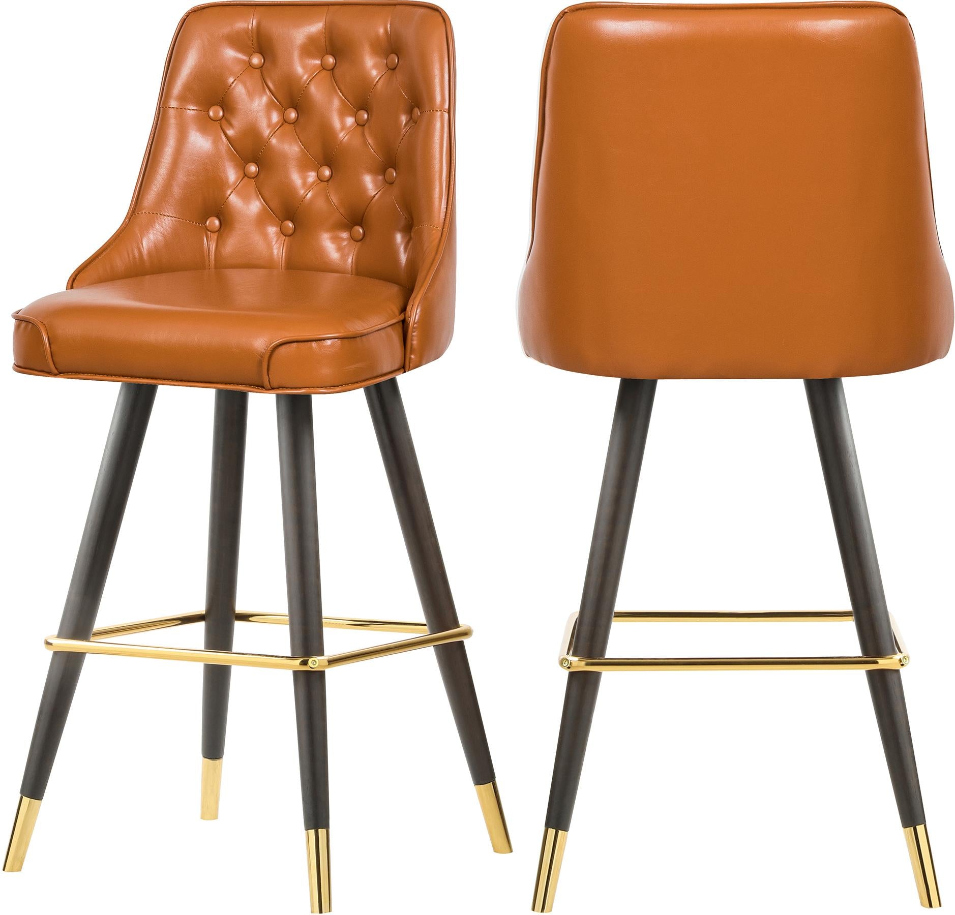 Portnoy Cognac Faux Leather Counter/Bar Stool - Luxury Home Furniture (MI)