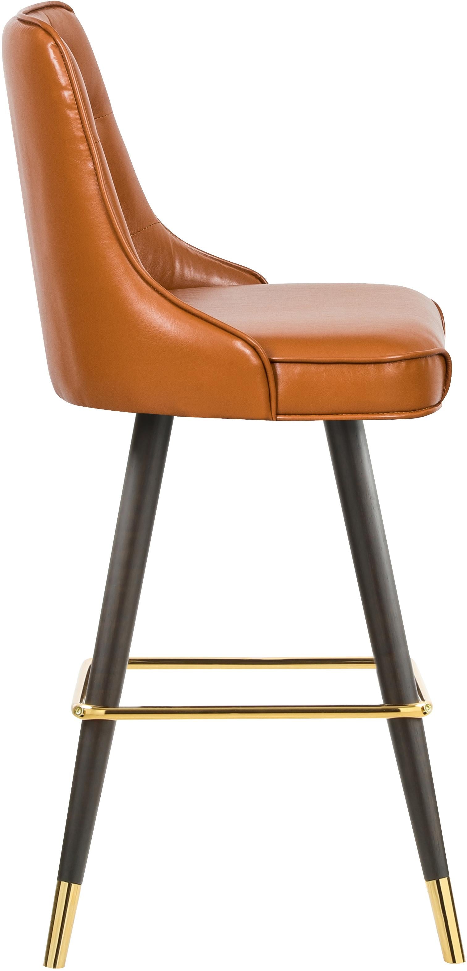 Portnoy Cognac Faux Leather Counter/Bar Stool - Luxury Home Furniture (MI)