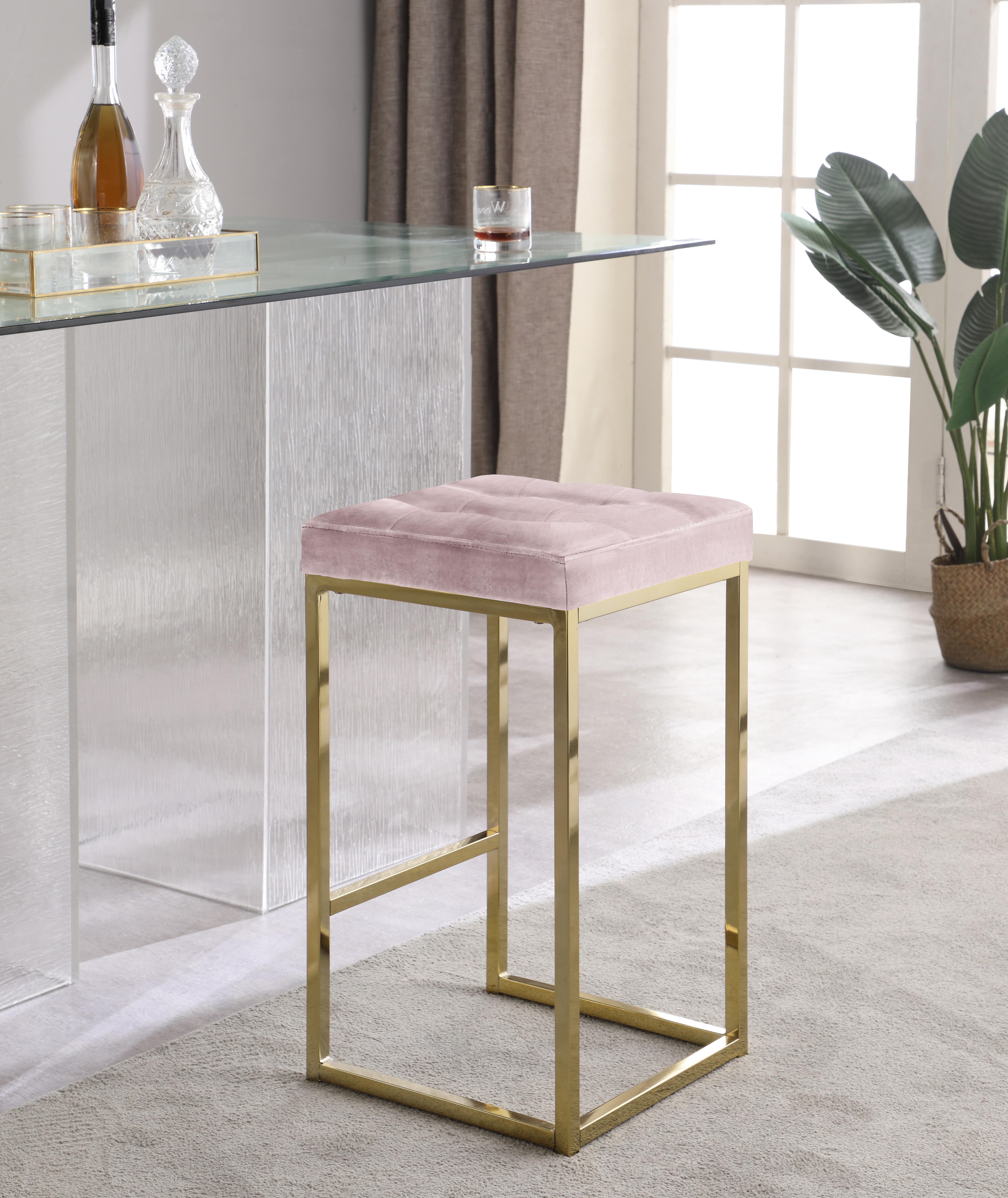 Nicola Pink Velvet Stool - Luxury Home Furniture (MI)