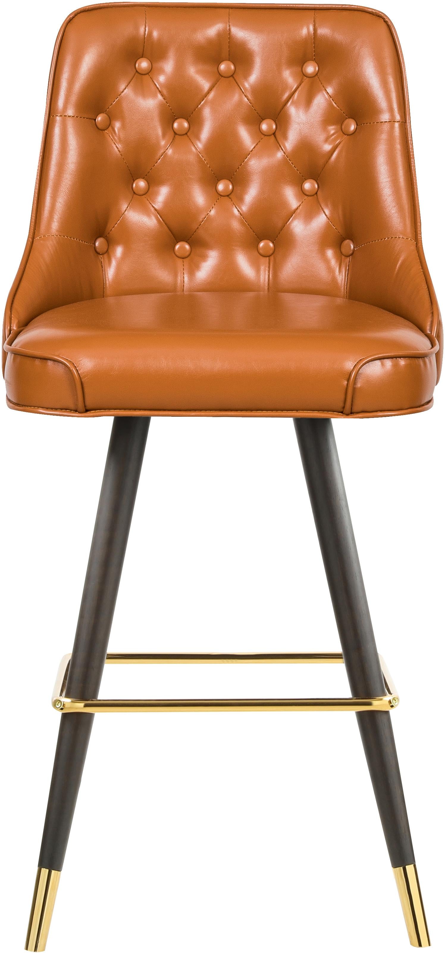 Portnoy Cognac Faux Leather Counter/Bar Stool - Luxury Home Furniture (MI)