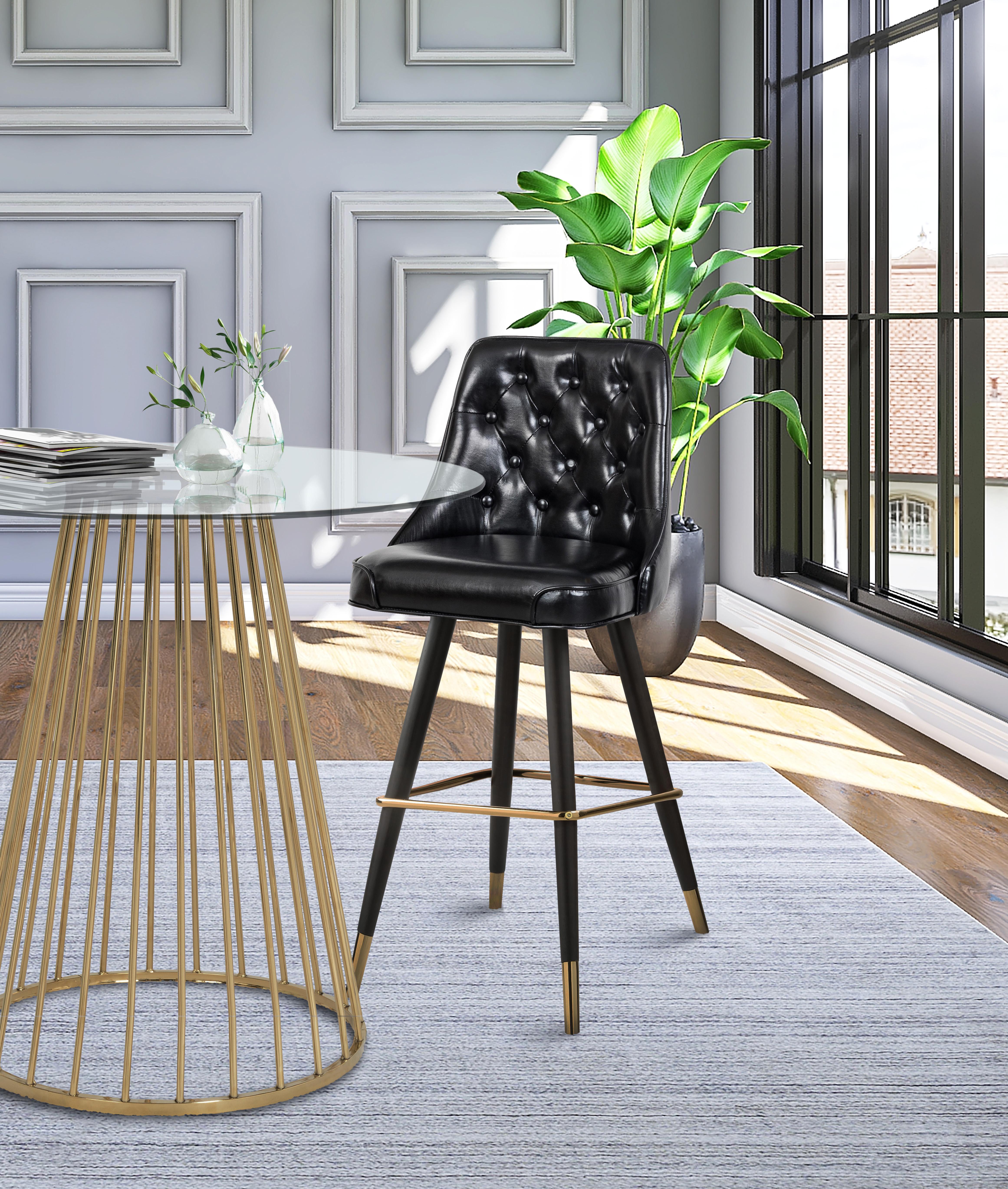 Portnoy Black Faux Leather Counter/Bar Stool - Luxury Home Furniture (MI)