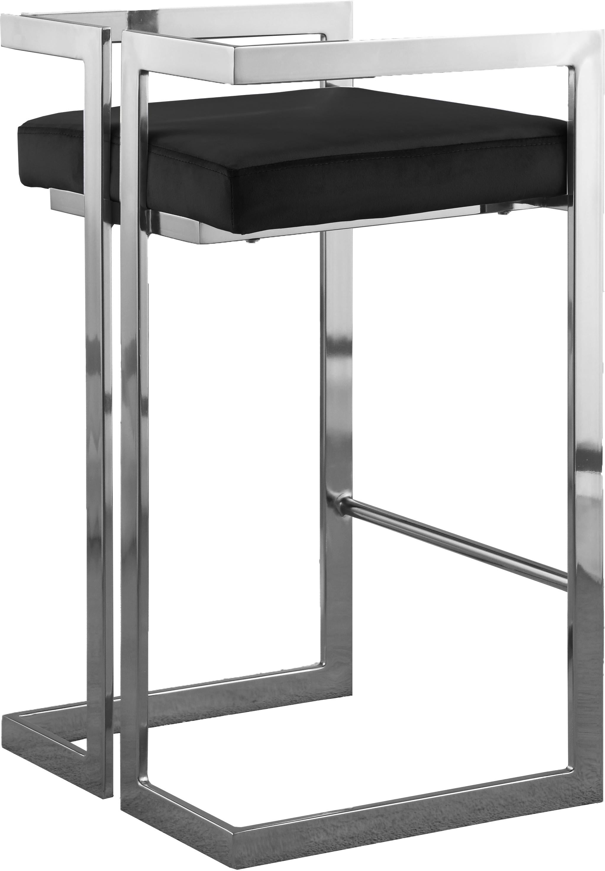 Ezra Black Velvet Stool - Luxury Home Furniture (MI)