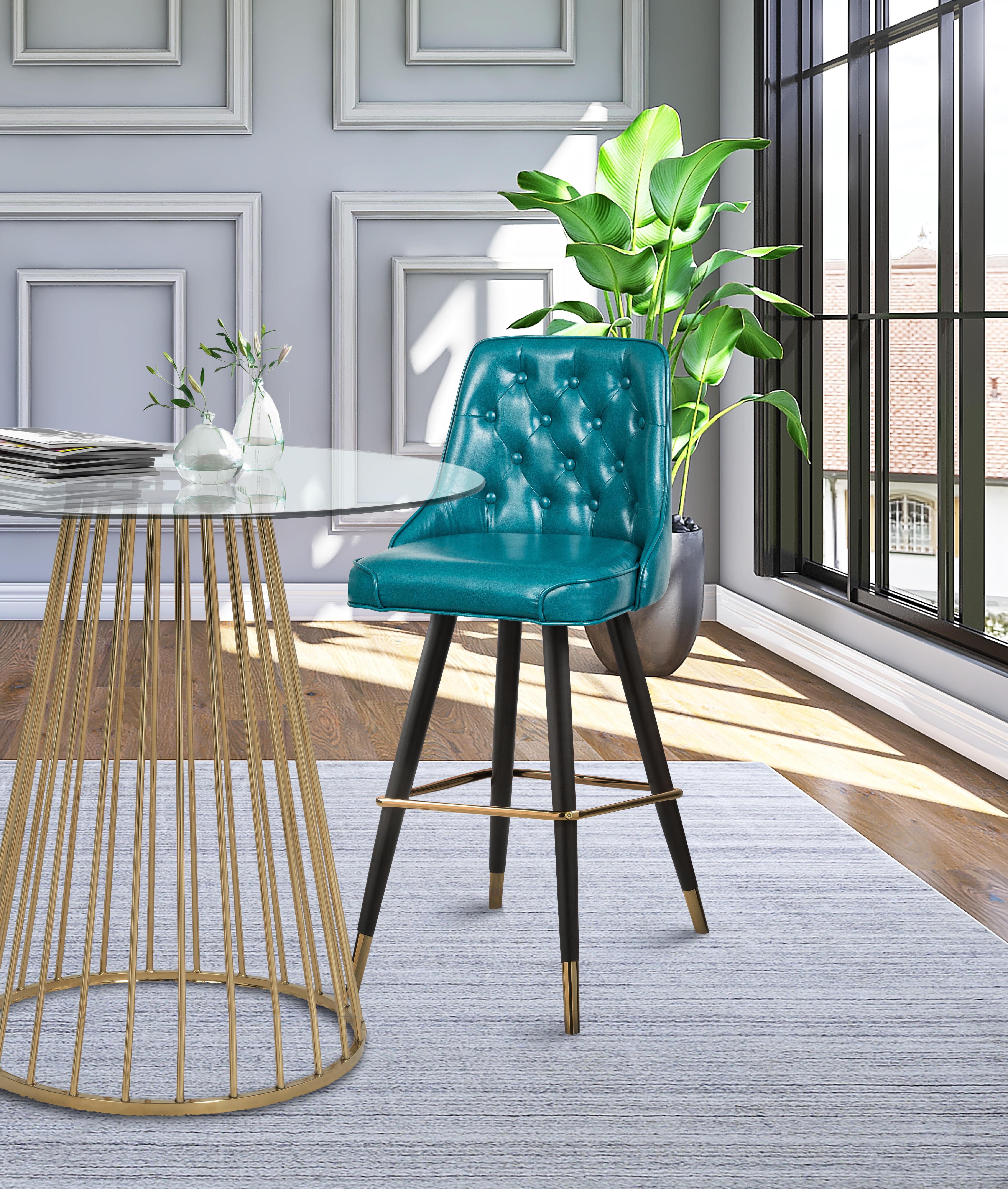 Portnoy Teal Faux Leather Counter/Bar Stool - Luxury Home Furniture (MI)