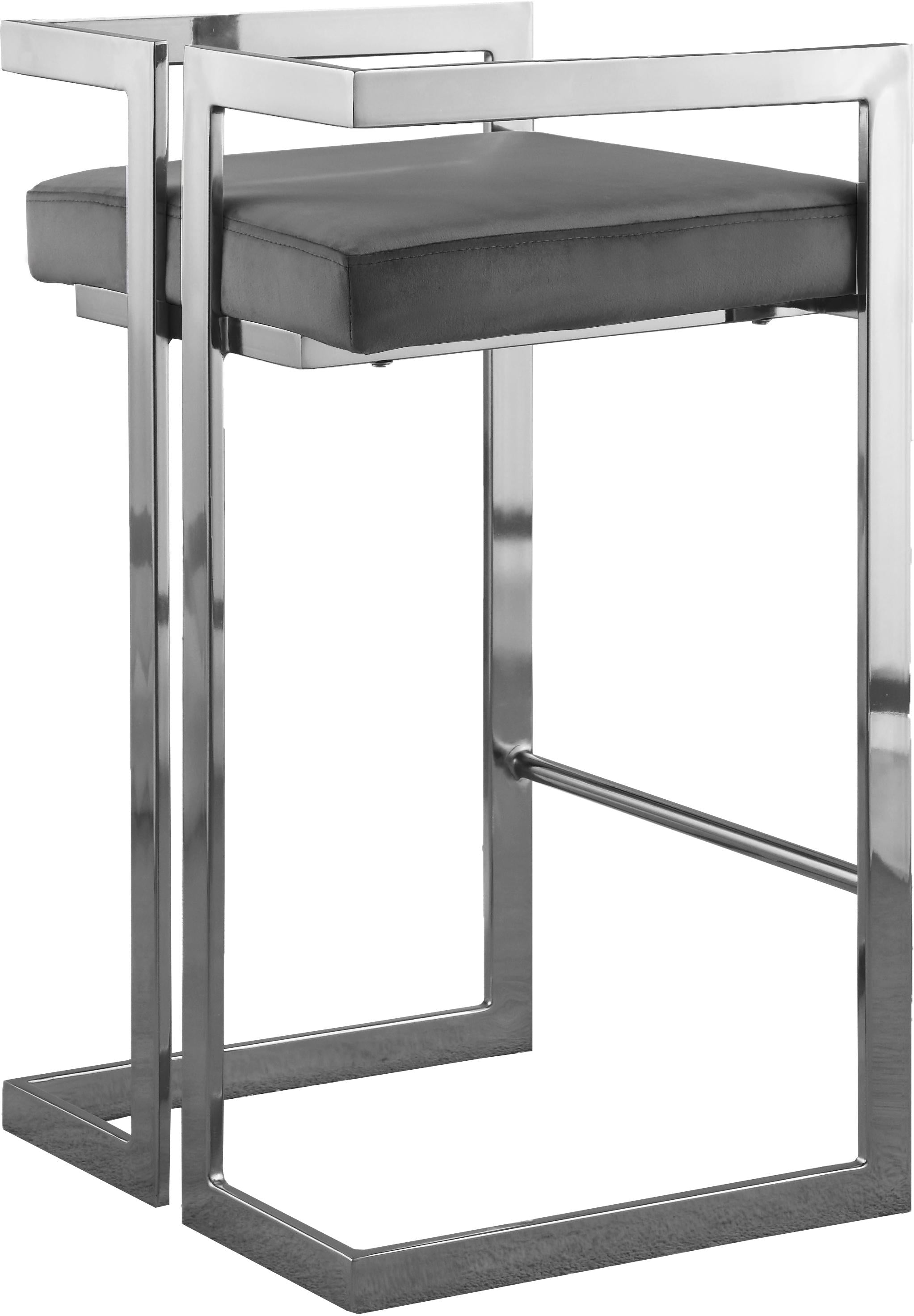 Ezra Grey Velvet Stool - Luxury Home Furniture (MI)