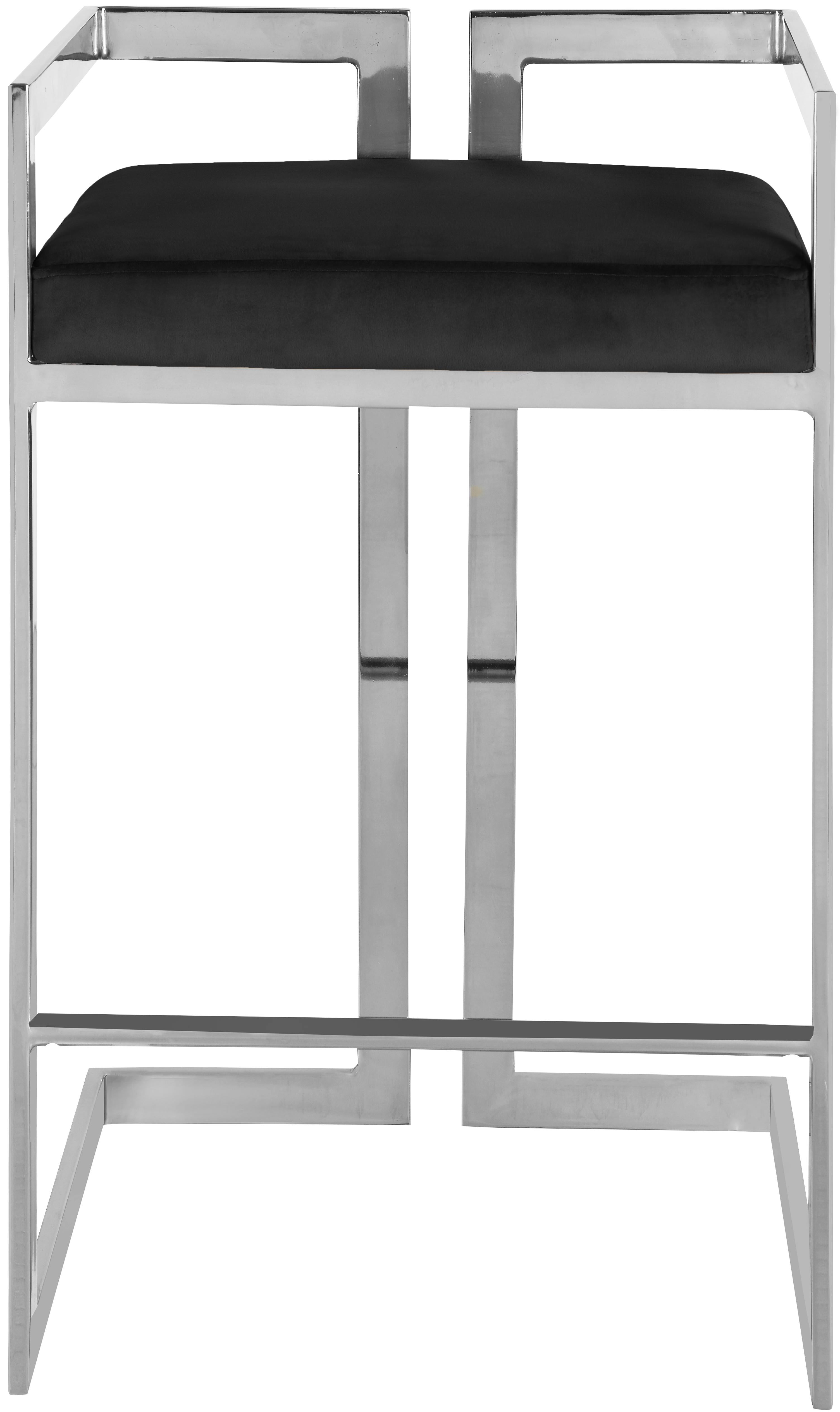 Ezra Black Velvet Stool - Luxury Home Furniture (MI)