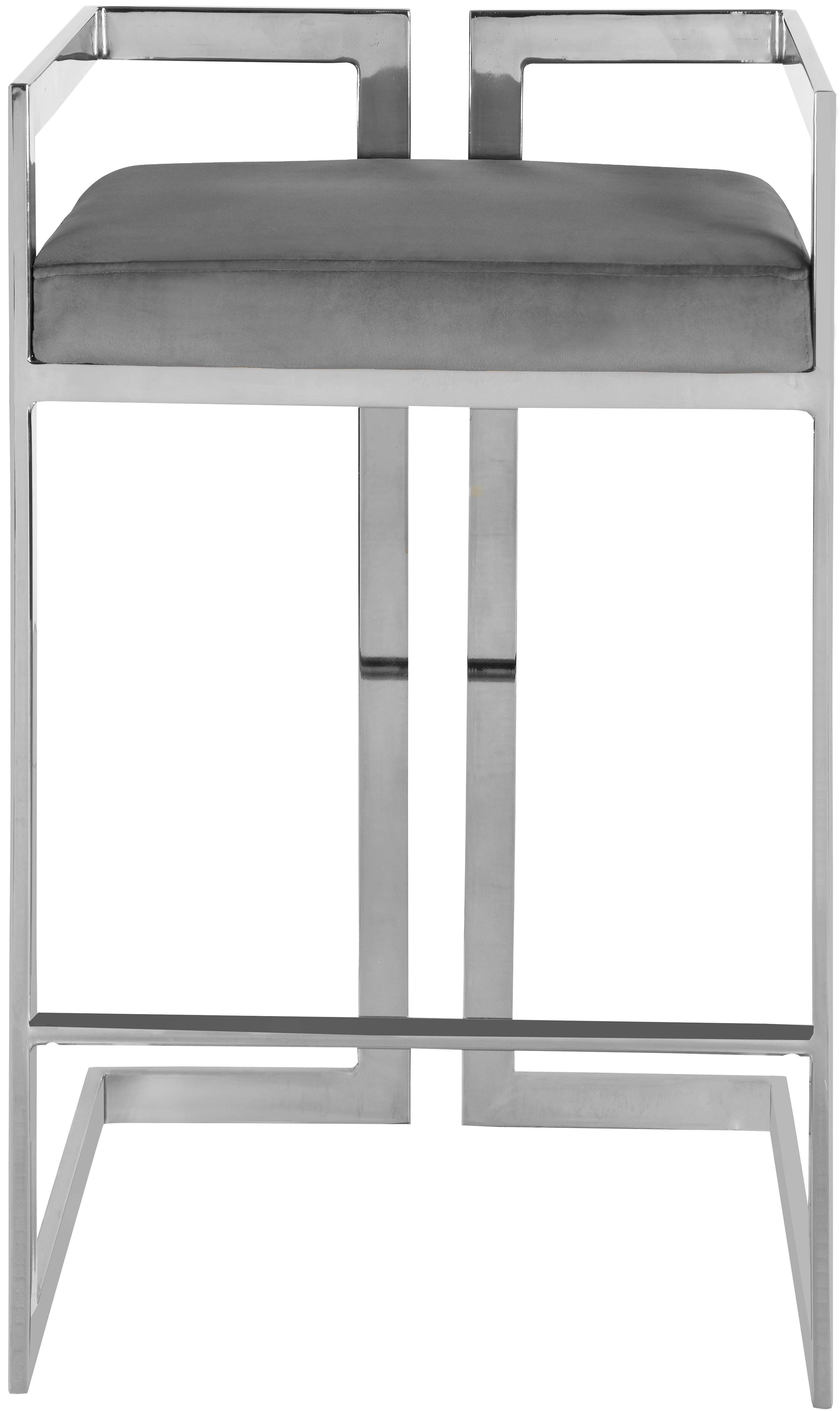 Ezra Grey Velvet Stool - Luxury Home Furniture (MI)