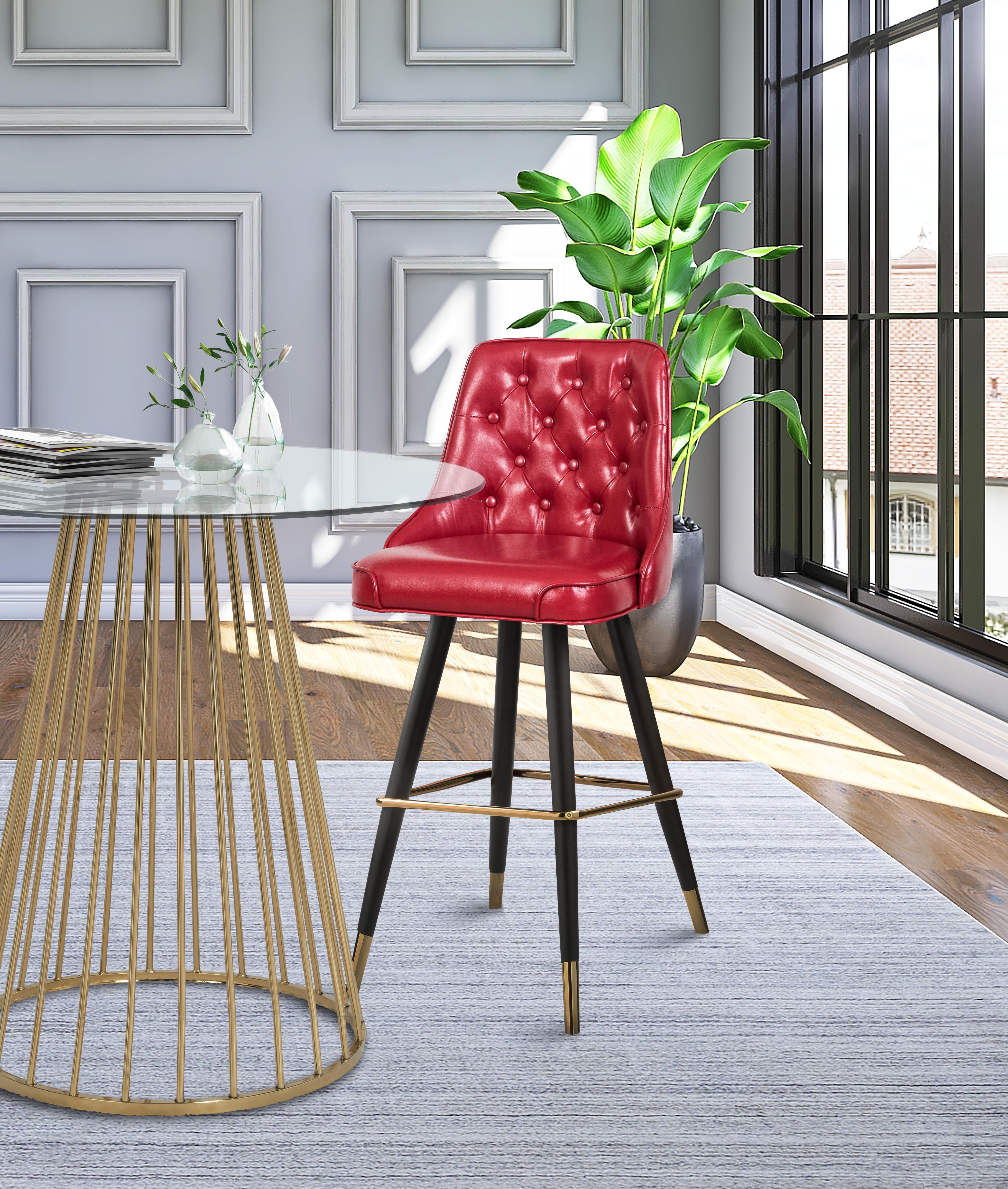 Portnoy Red Faux Leather Counter/Bar Stool - Luxury Home Furniture (MI)