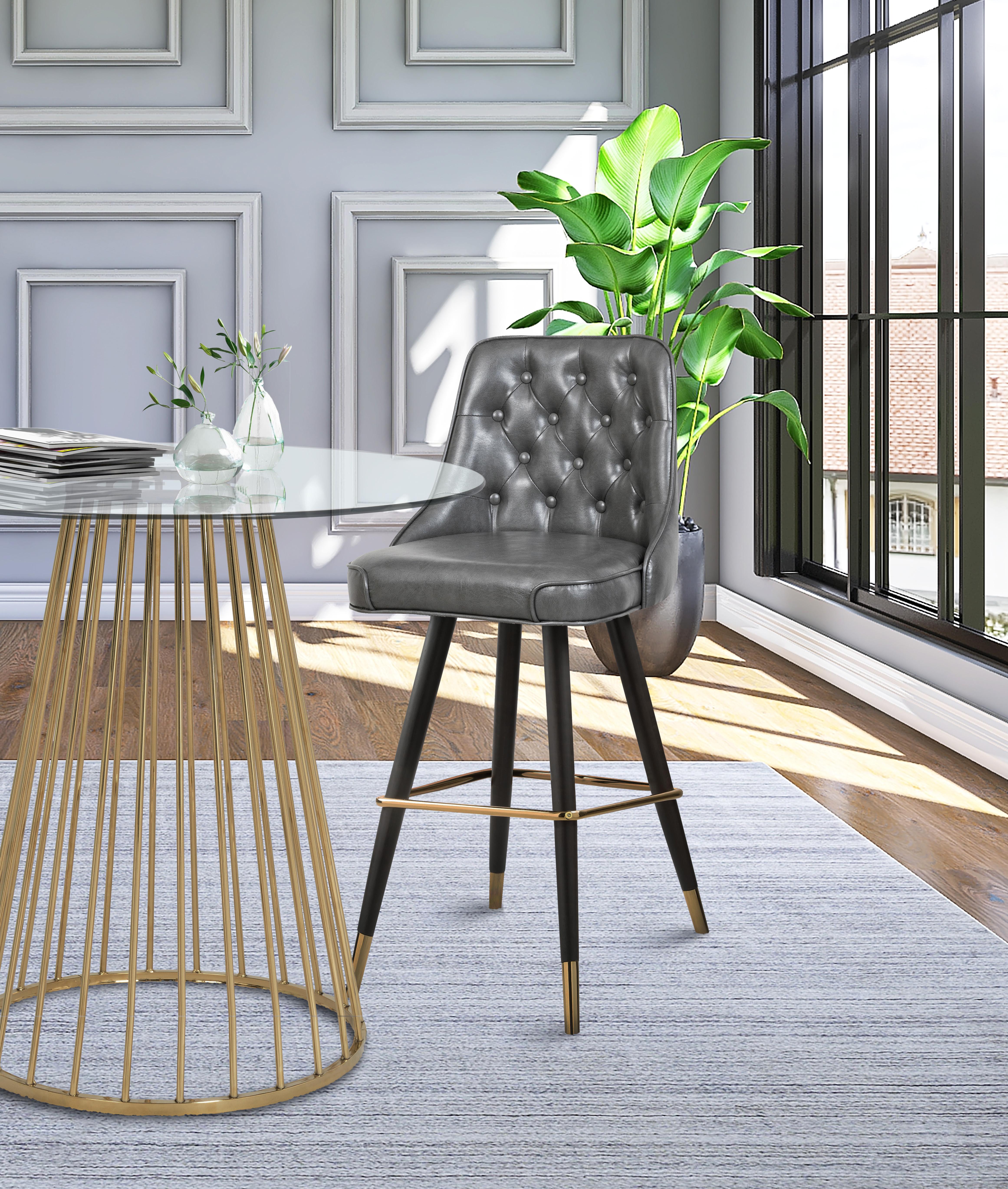 Portnoy Grey Faux Leather Counter/Bar Stool - Luxury Home Furniture (MI)