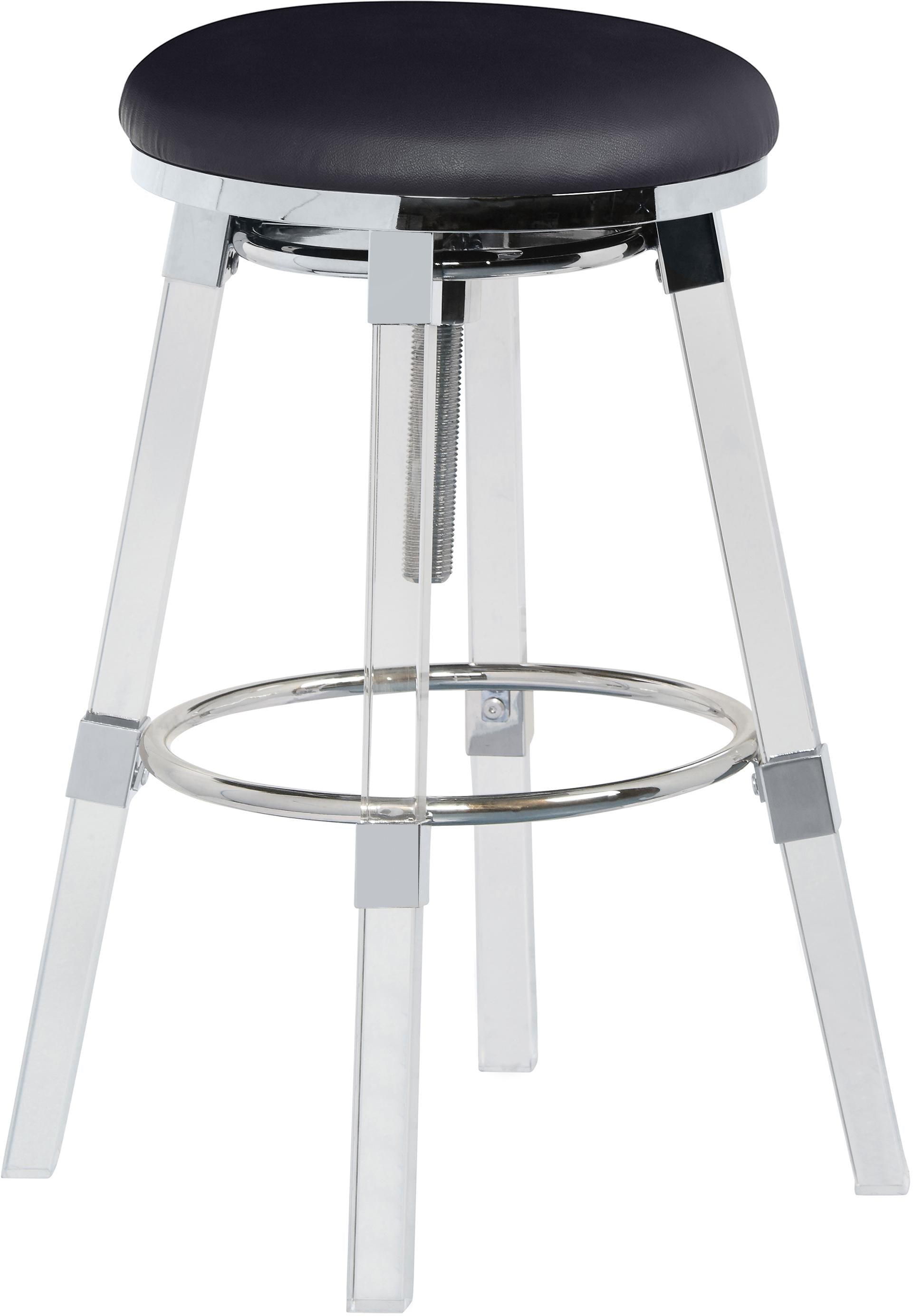 Venus Black Faux Leather Adjustable Stool - Luxury Home Furniture (MI)