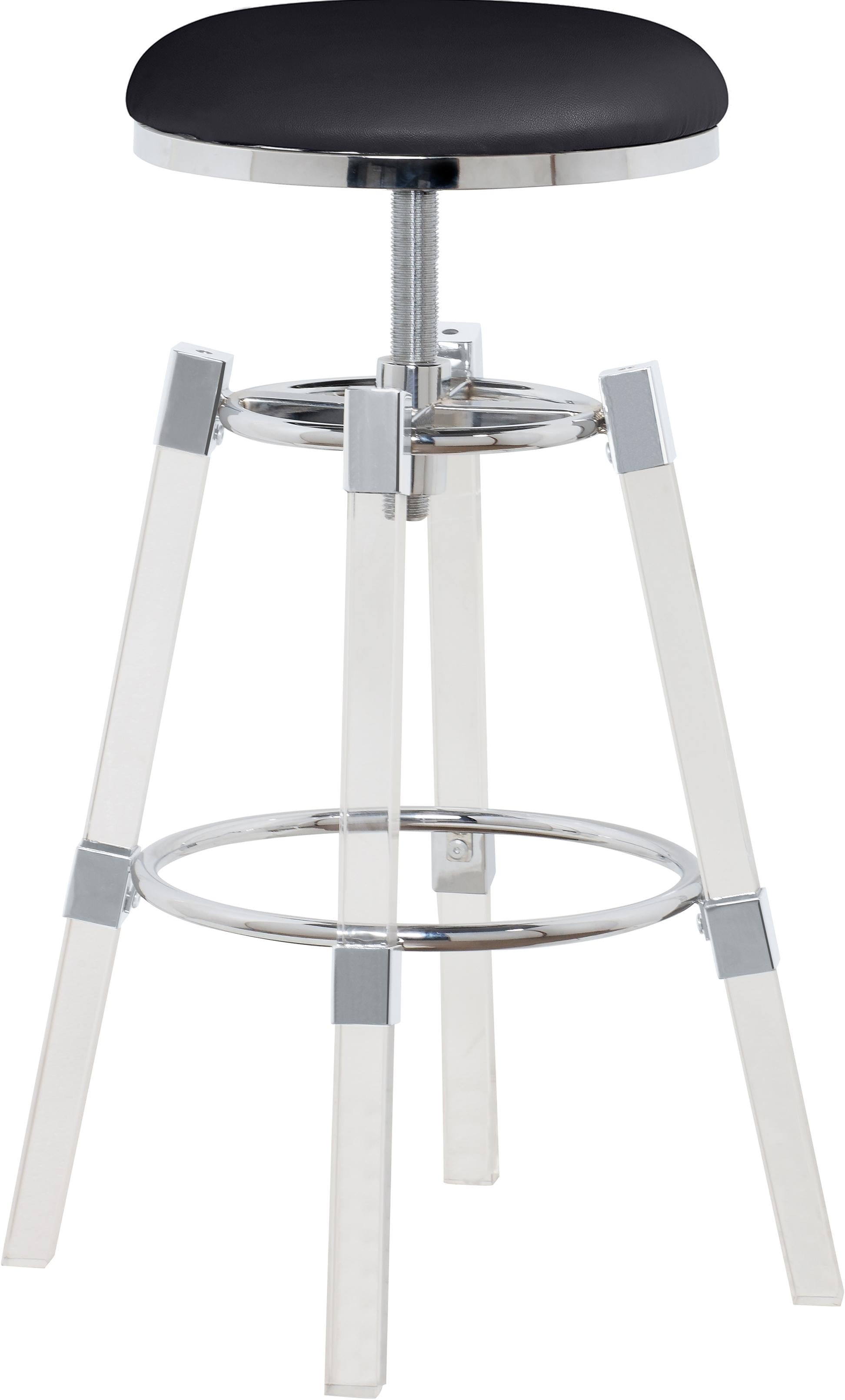 Venus Black Faux Leather Adjustable Stool - Luxury Home Furniture (MI)