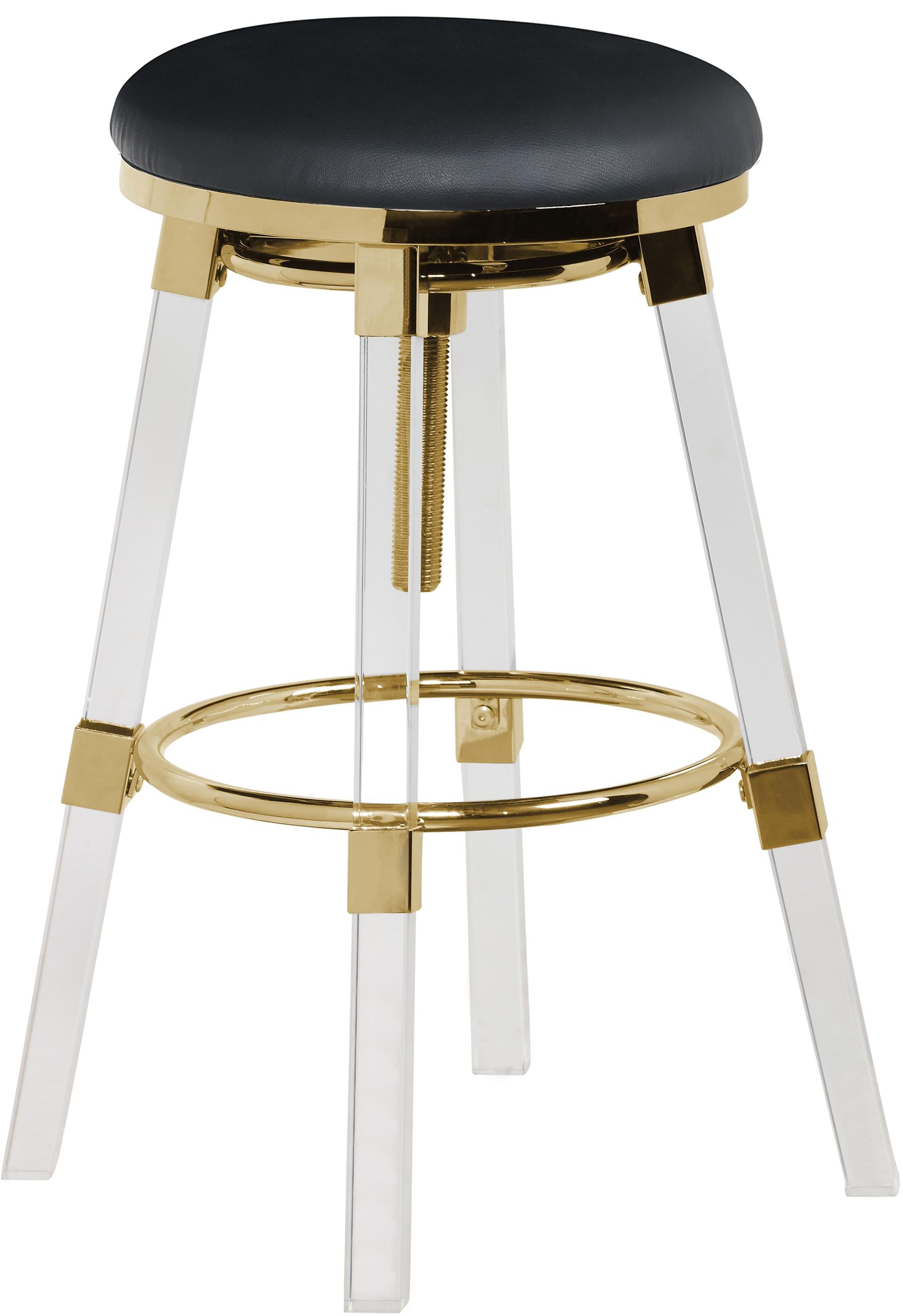 Venus Black Faux Leather Adjustable Stool - Luxury Home Furniture (MI)