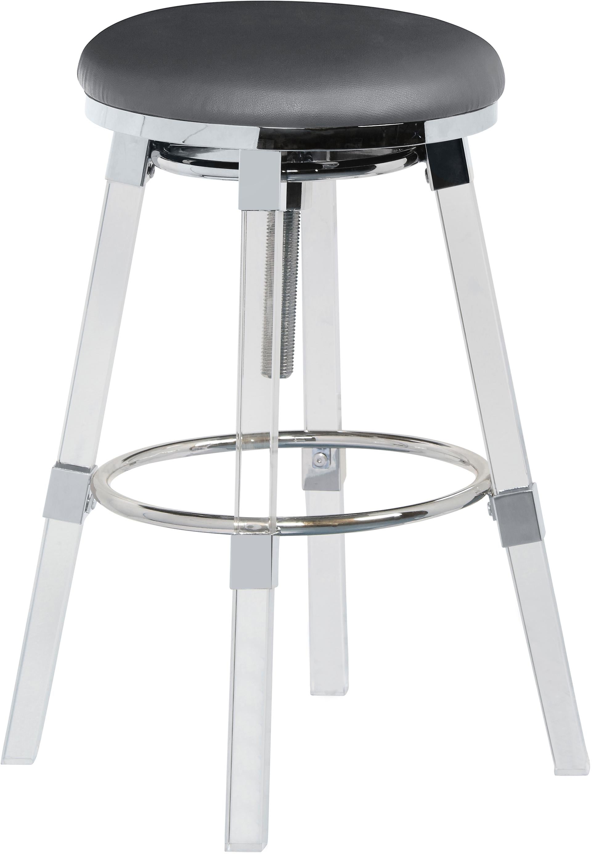 Venus Grey Faux Leather Adjustable Stool - Luxury Home Furniture (MI)