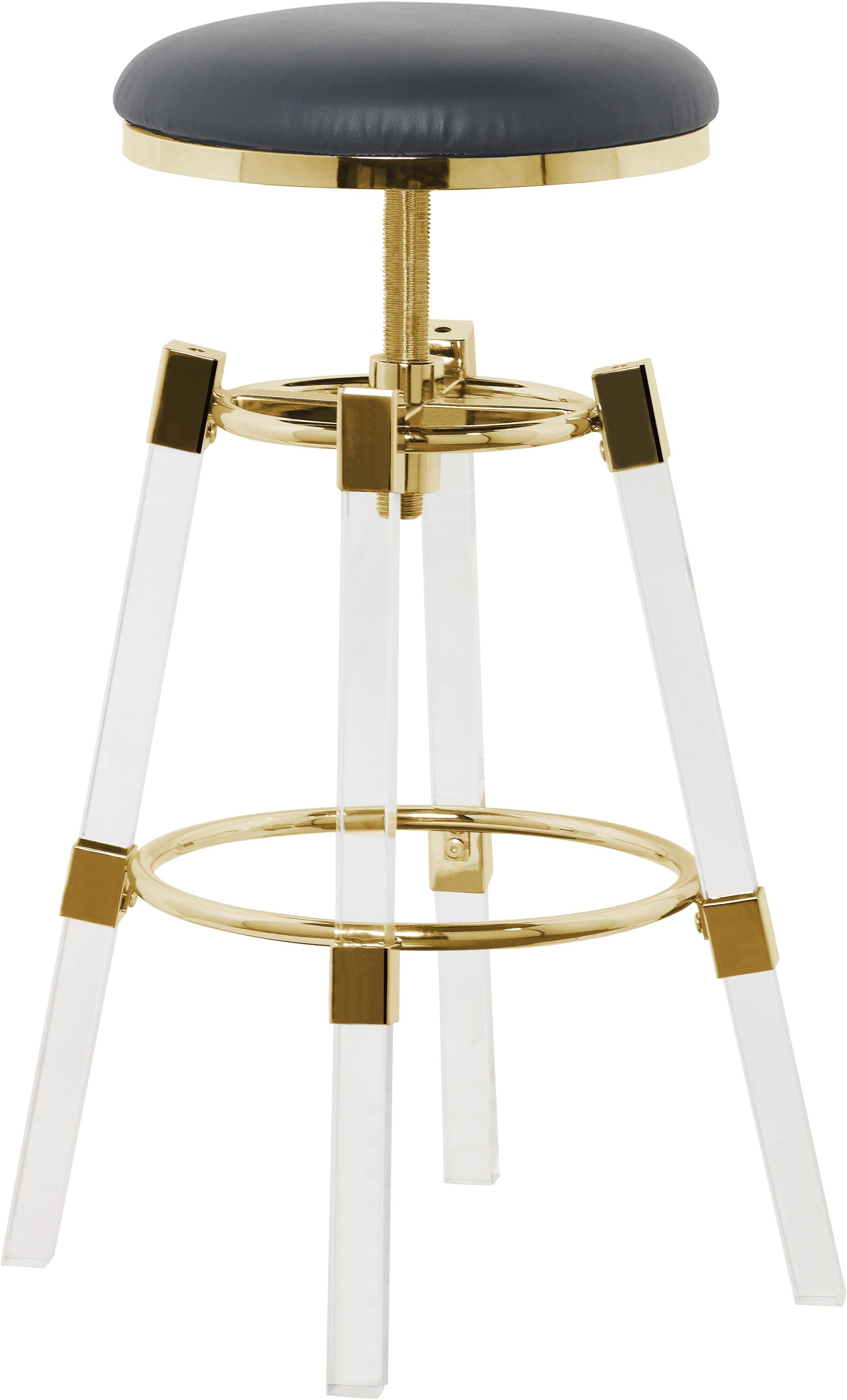 Venus Grey Faux Leather Adjustable Stool - Luxury Home Furniture (MI)