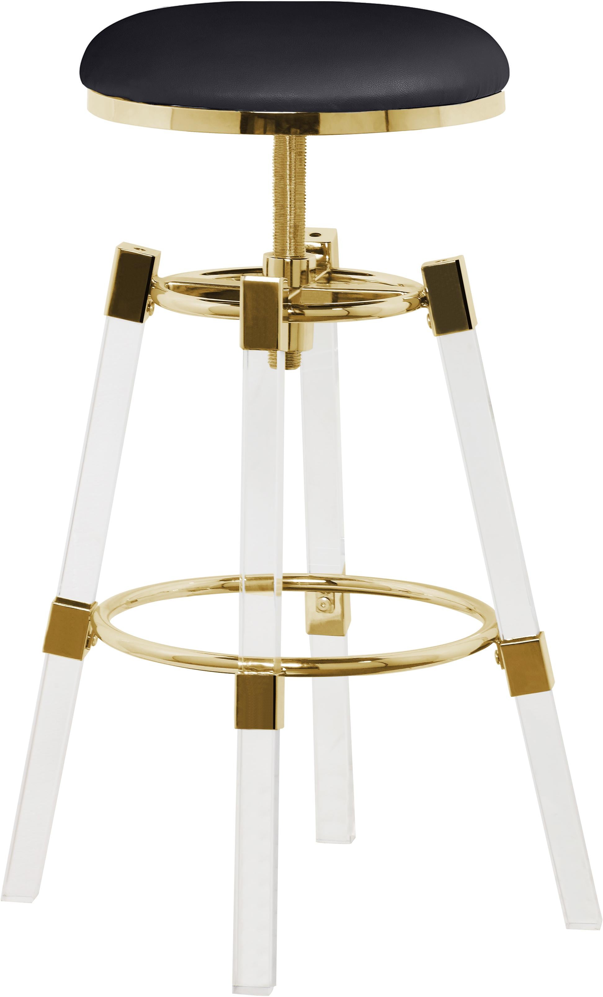 Venus Black Faux Leather Adjustable Stool - Luxury Home Furniture (MI)