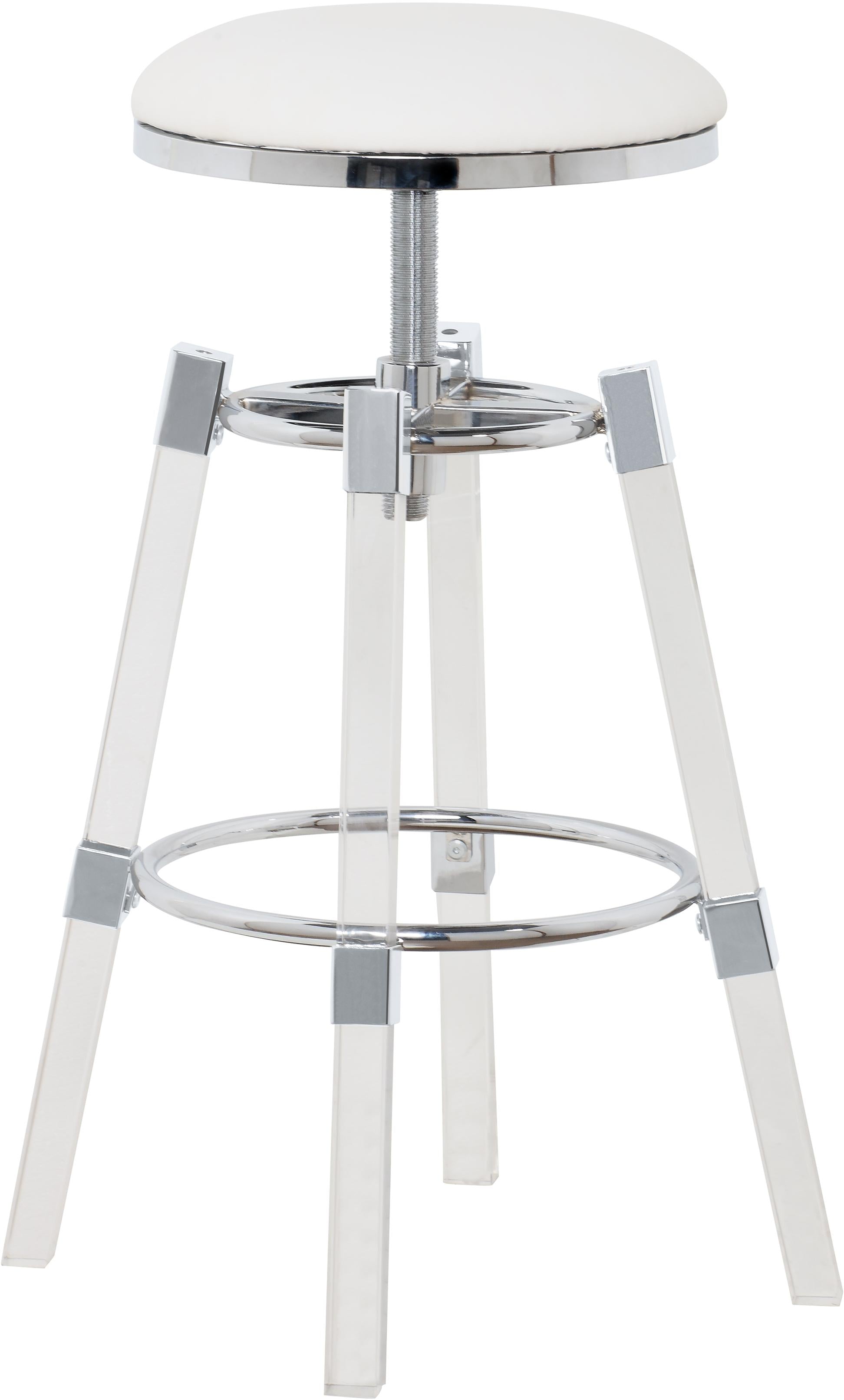Venus White Faux Leather Adjustable Stool - Luxury Home Furniture (MI)