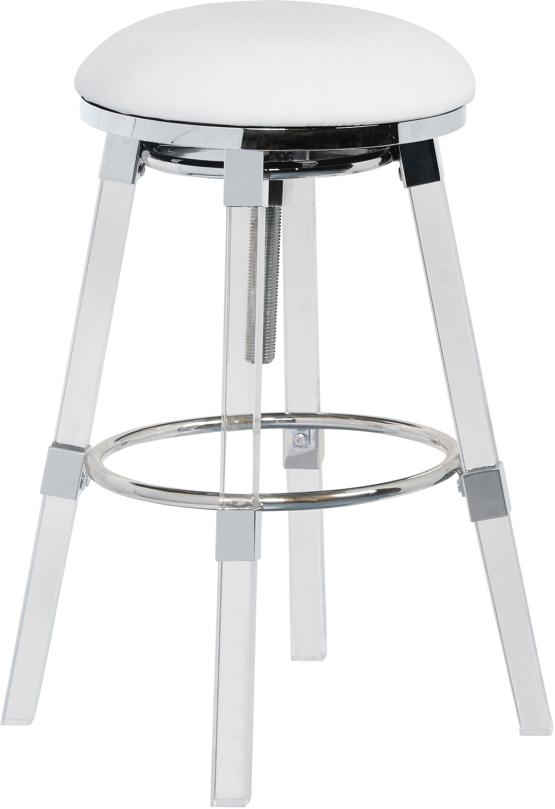 Venus White Faux Leather Adjustable Stool - Luxury Home Furniture (MI)