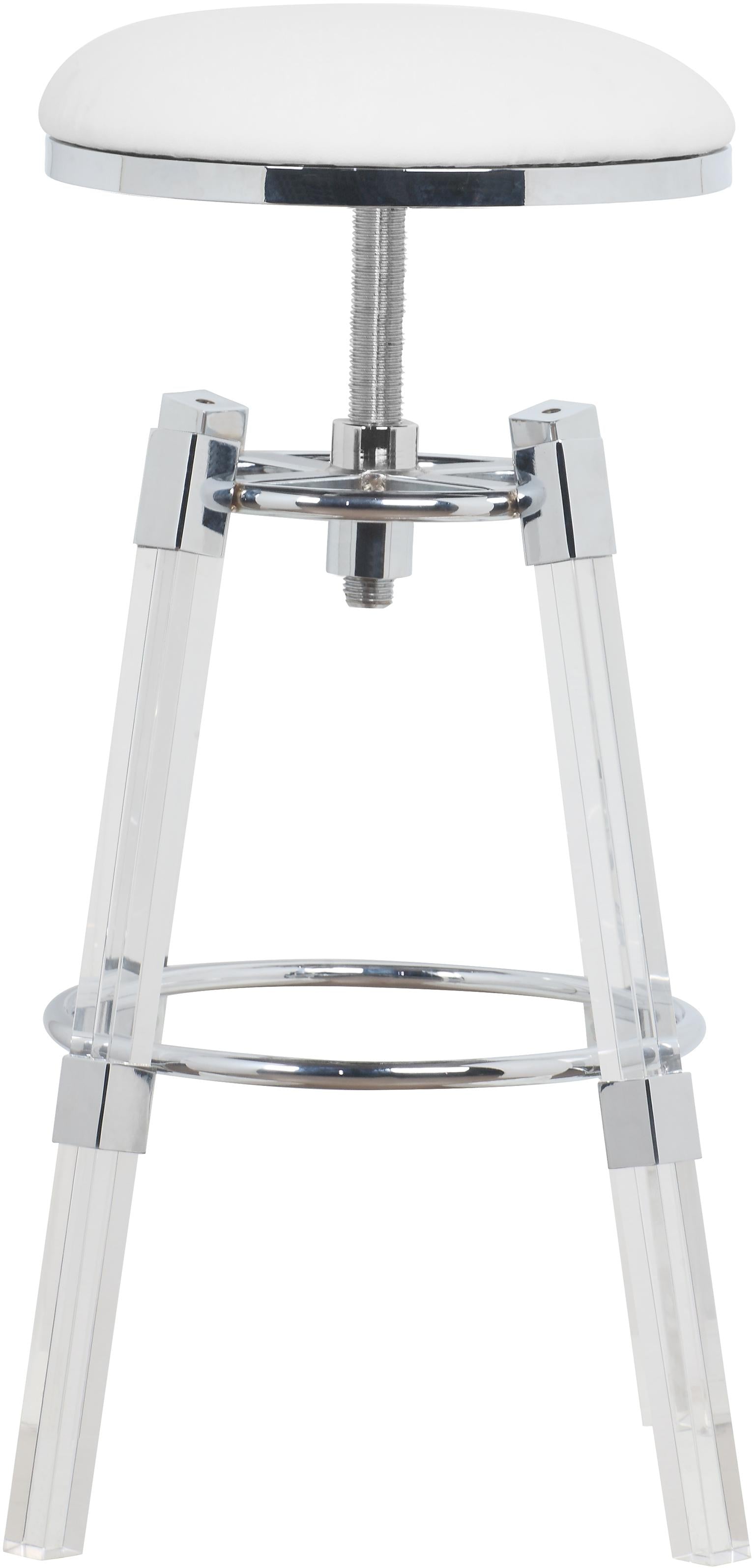 Venus White Faux Leather Adjustable Stool - Luxury Home Furniture (MI)