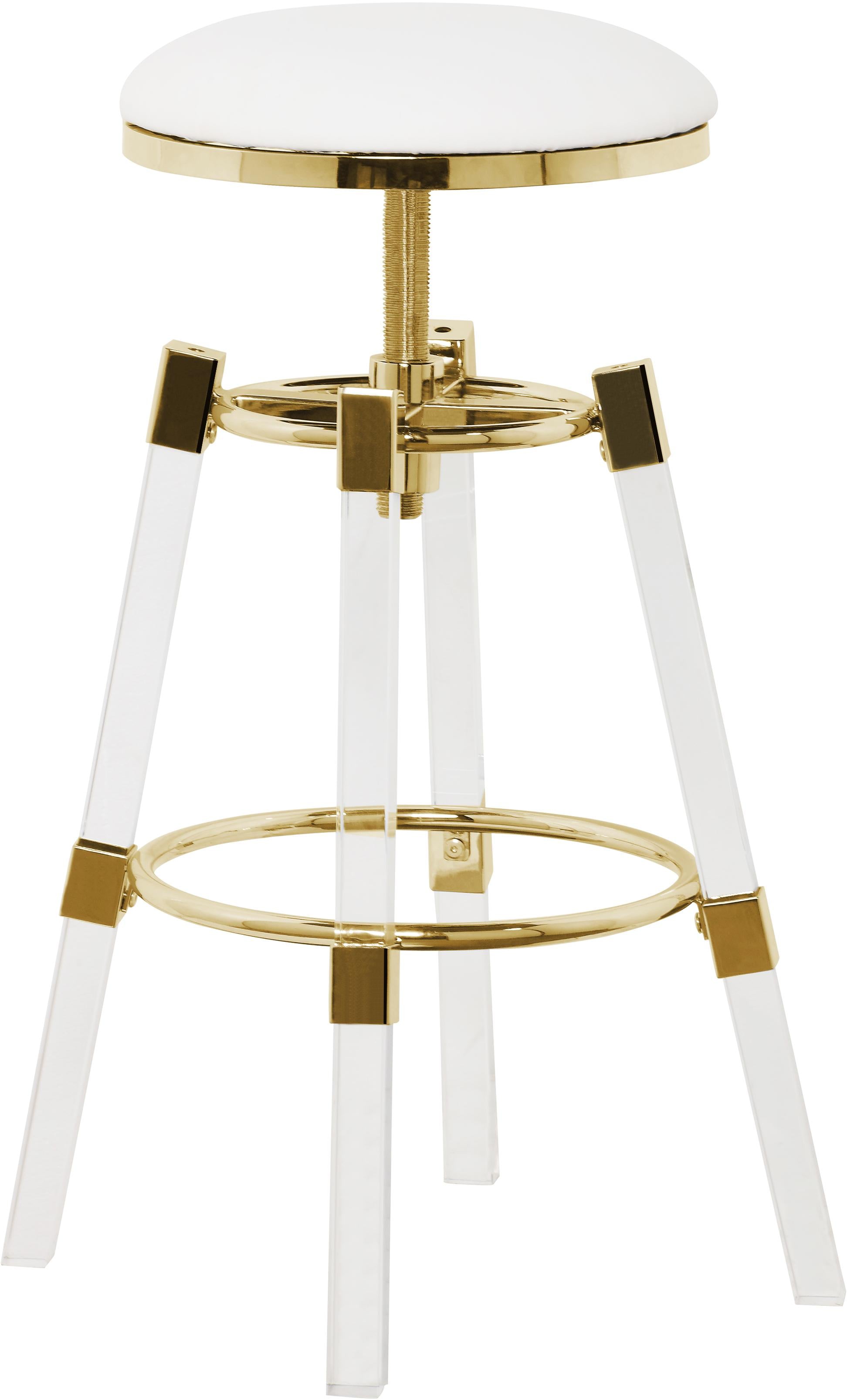 Venus White Faux Leather Adjustable Stool - Luxury Home Furniture (MI)