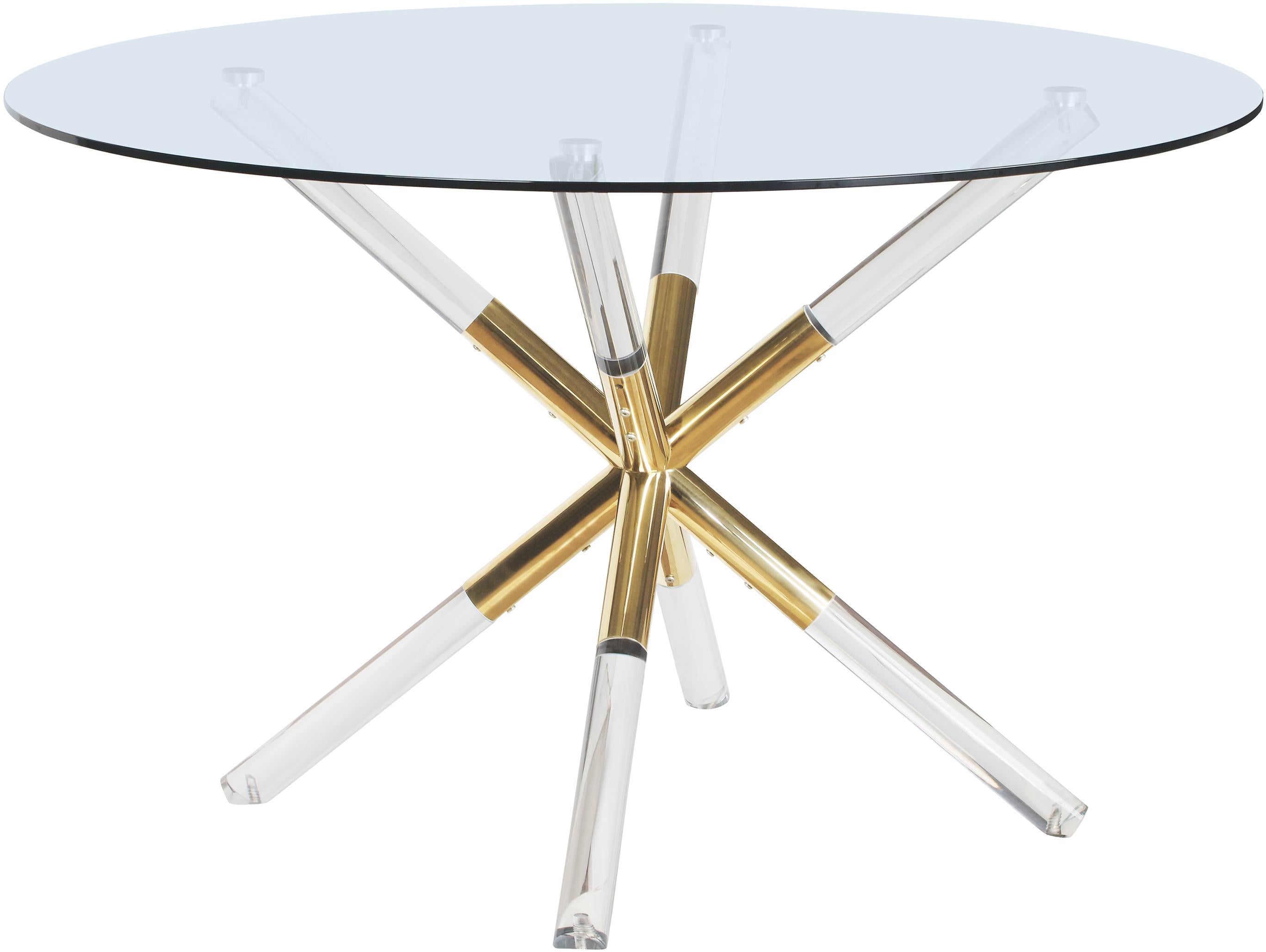 Mercury Acrylic/Gold Dining Table - Luxury Home Furniture (MI)