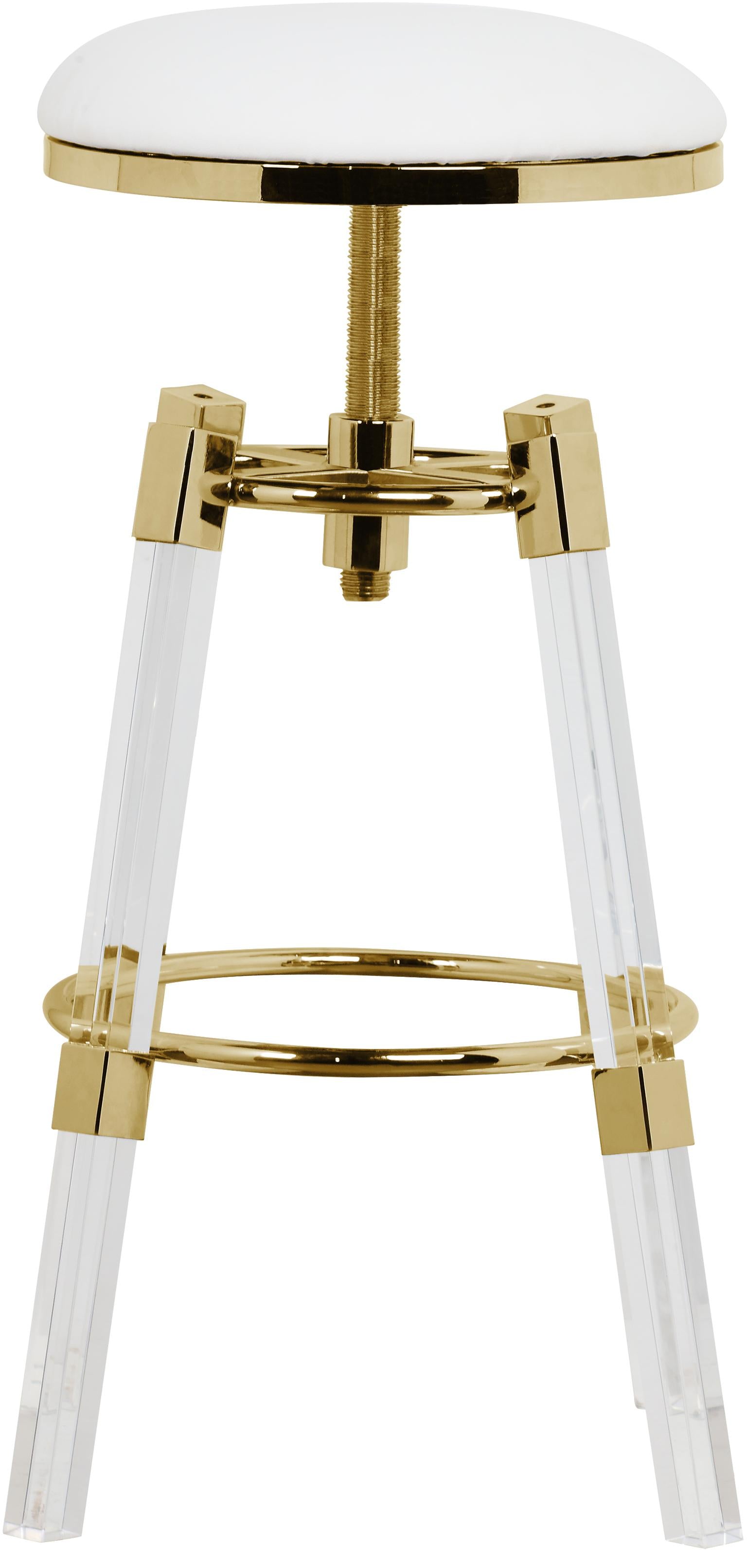 Venus White Faux Leather Adjustable Stool - Luxury Home Furniture (MI)