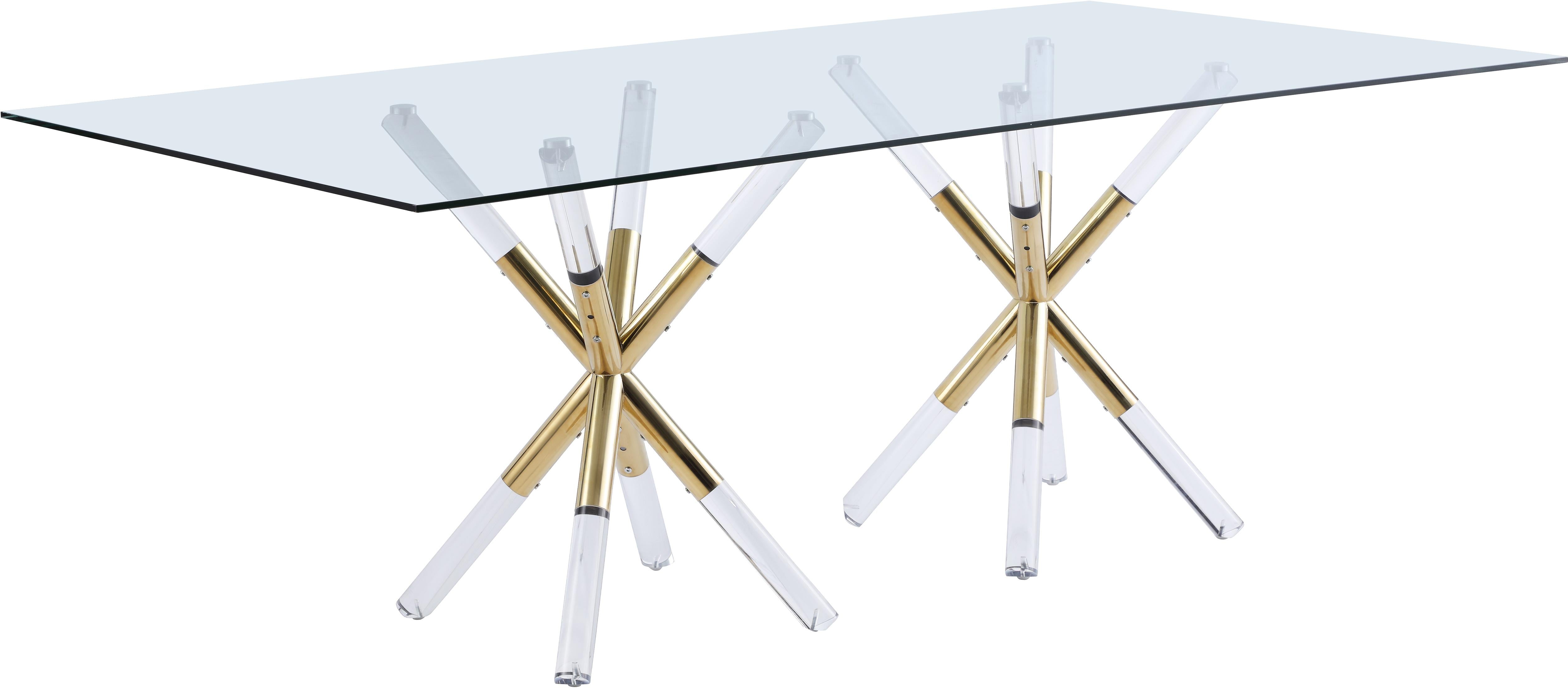 Mercury Acrylic/Gold Dining Table - Luxury Home Furniture (MI)